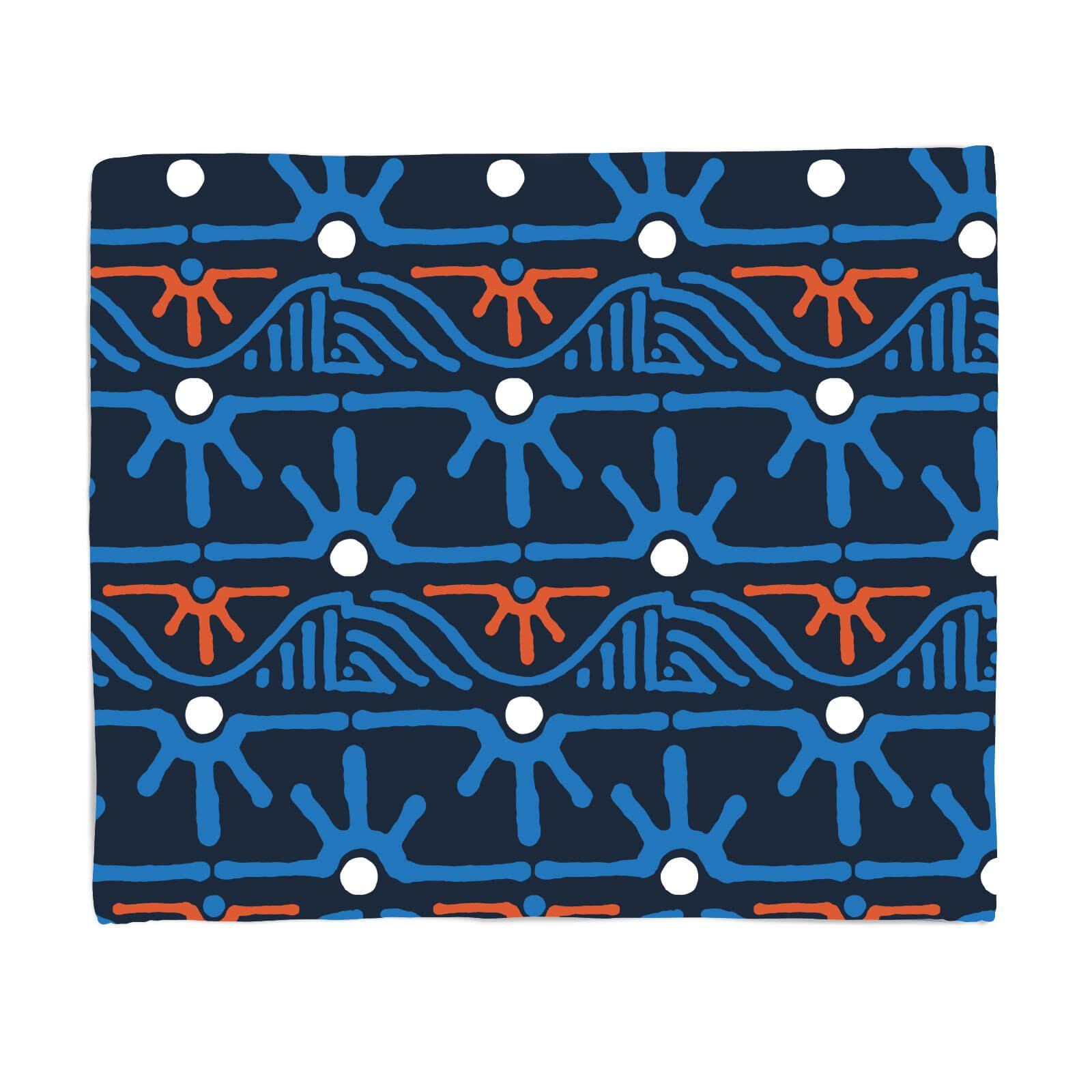 Abstract Tribal Landscape Pattern Fleece Blanket - S