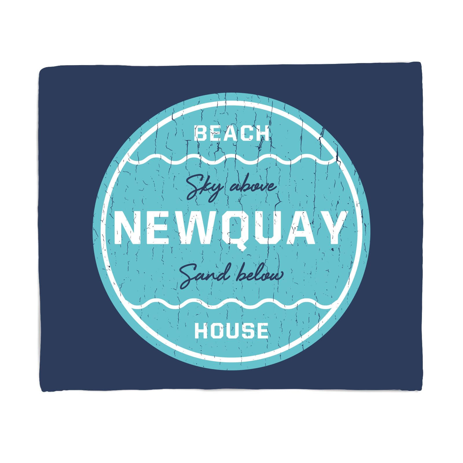 Newquay Beach Badge Fleece Blanket - S