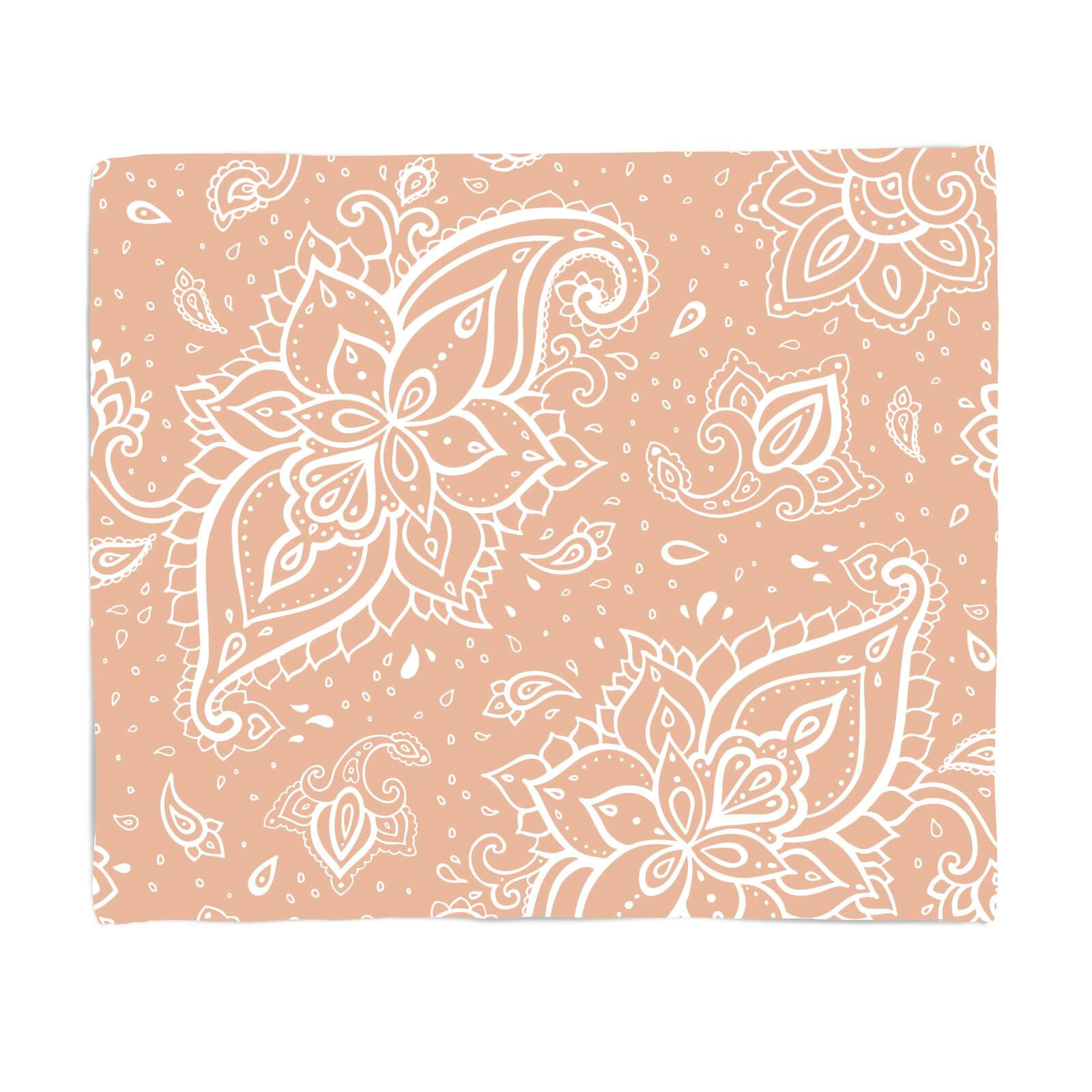 Beige Paisley Fleece Blanket - S