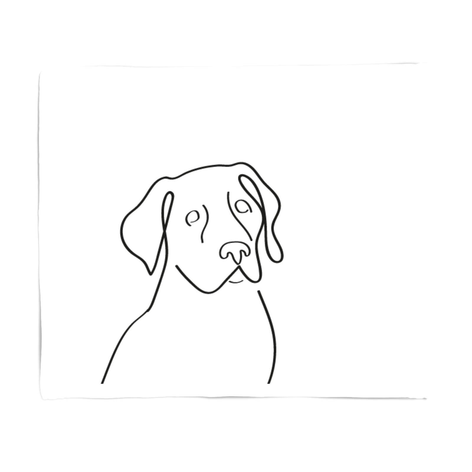 Line Drawing Dog Fleece Blanket - S