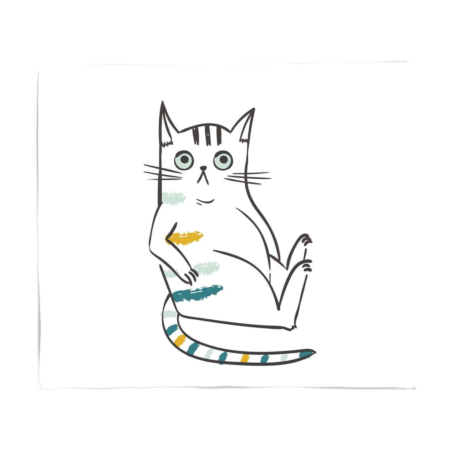 Inquisitive Cat Fleece Blanket - S