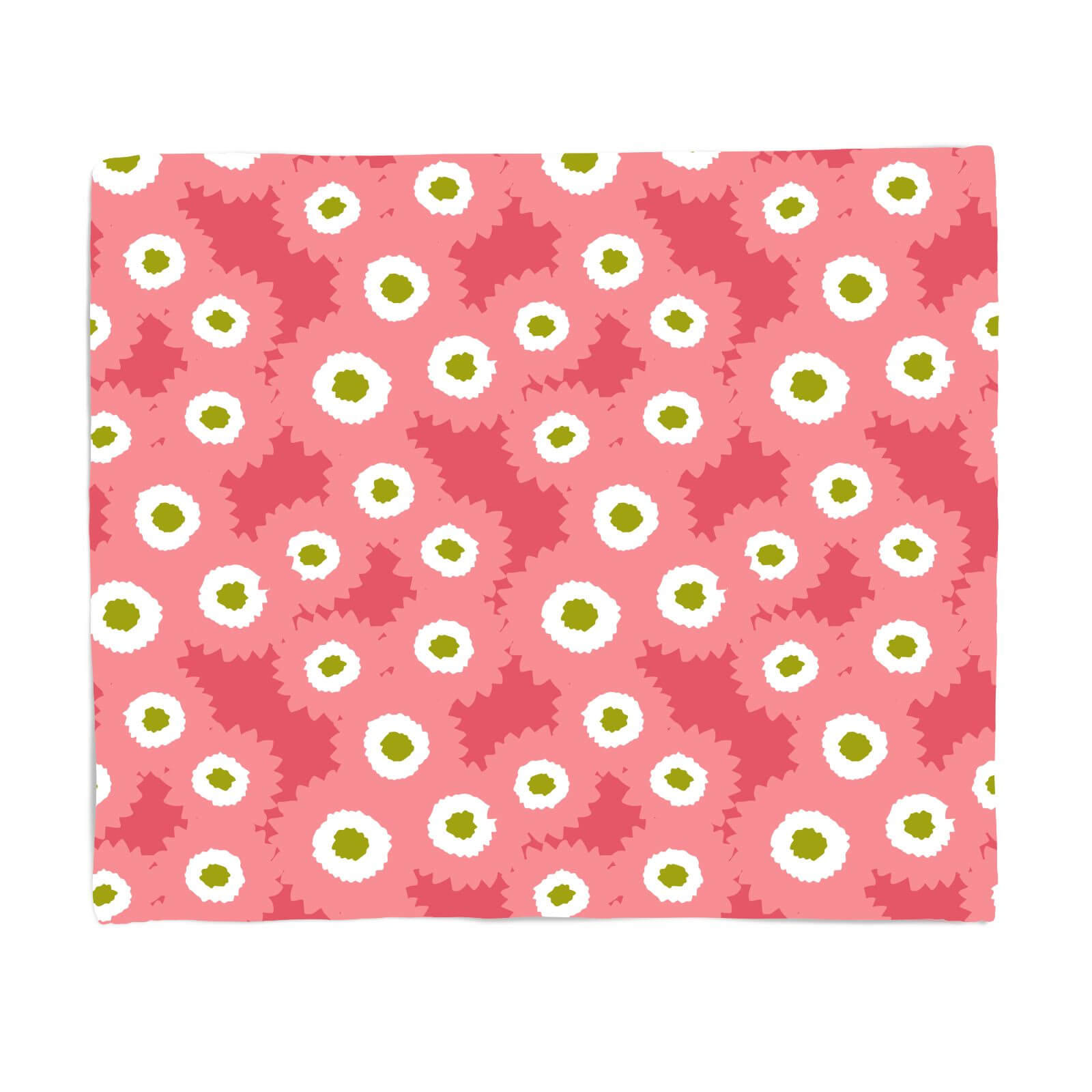 Retro Fuzzy Flowers Fleece Blanket - S