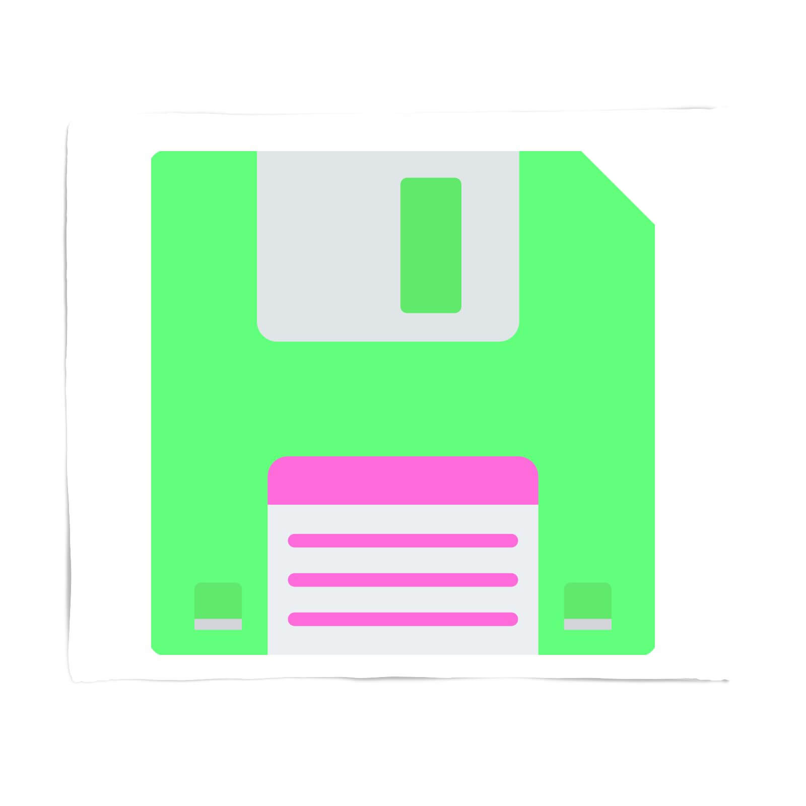 Green Floppy Disk Fleece Blanket - S