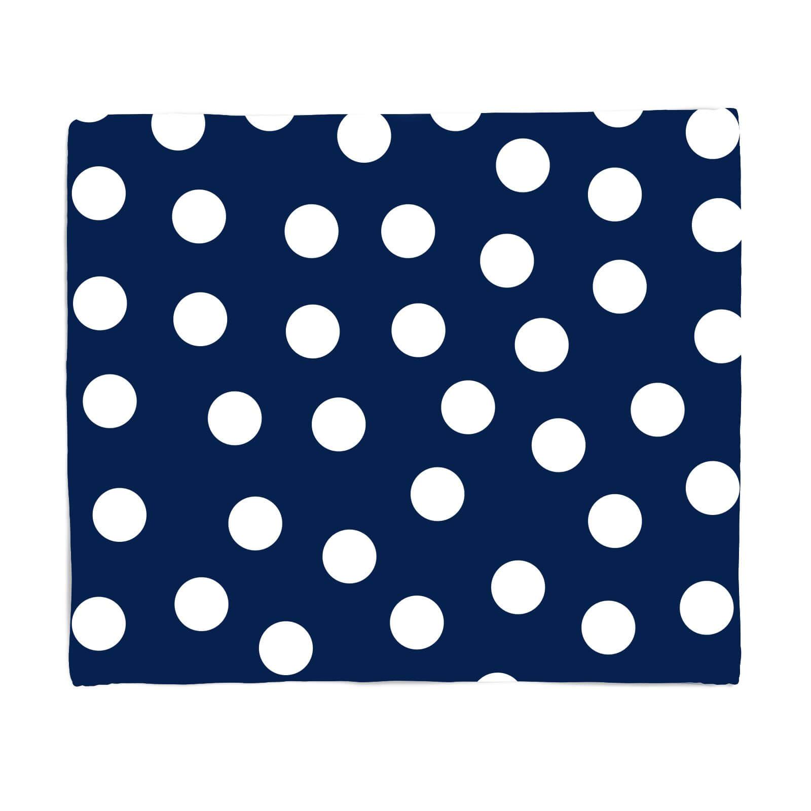 Navy Polka Dots Fleece Blanket - S
