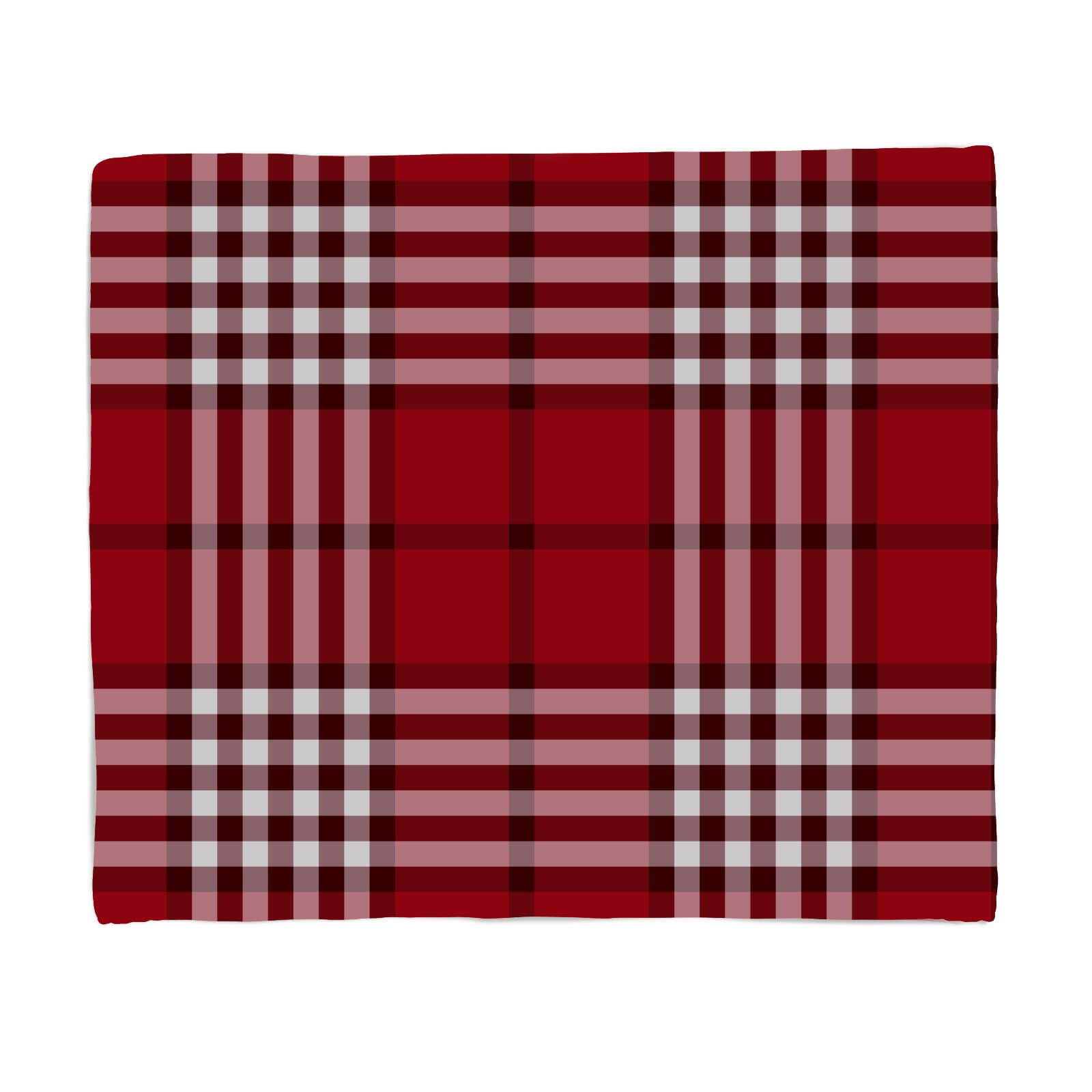 Black, White & Red Multi Tartan Fleece Blanket - S