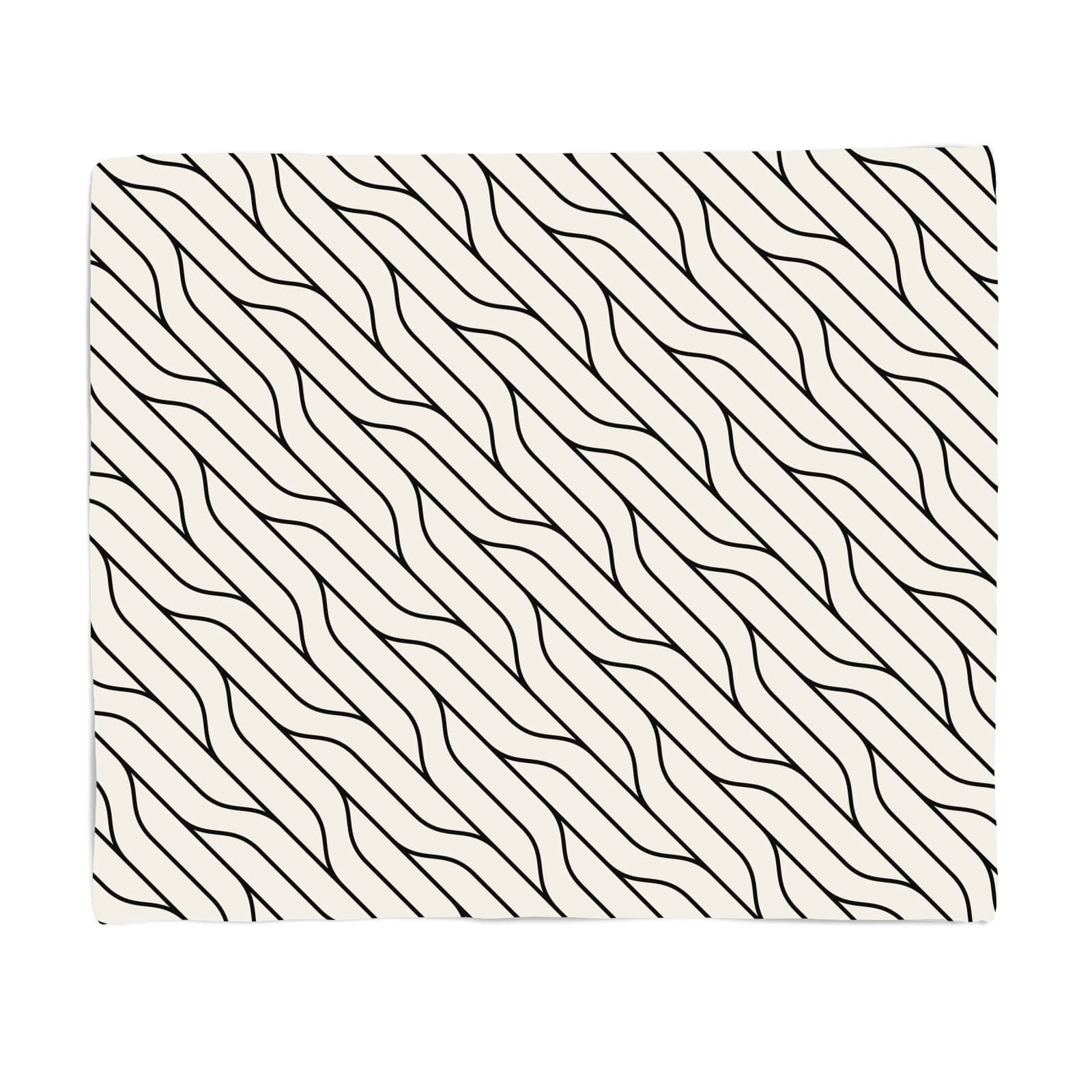 Diagonal Warped Lines Fleece Blanket - S
