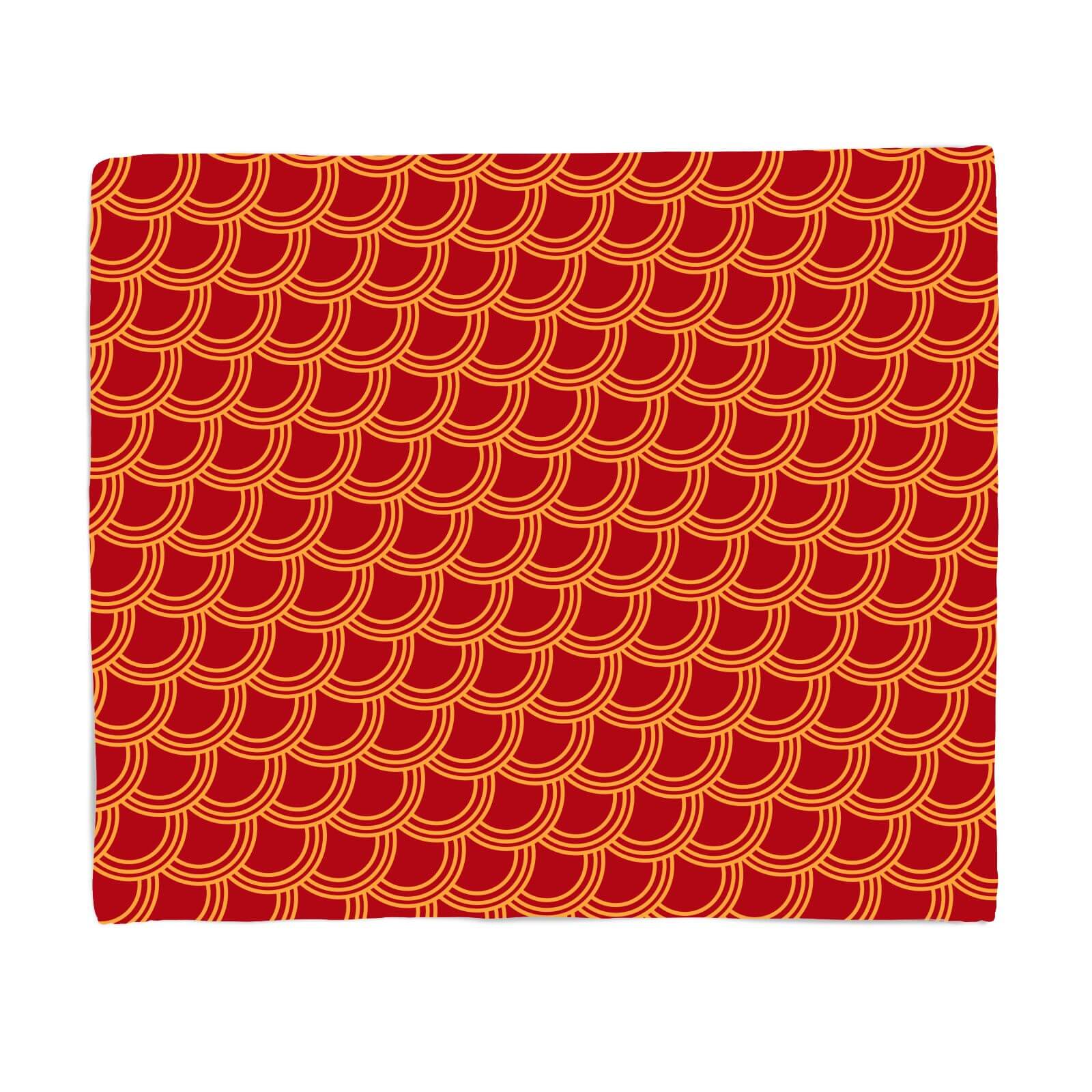 Chinese Pattern Red Fleece Blanket - S