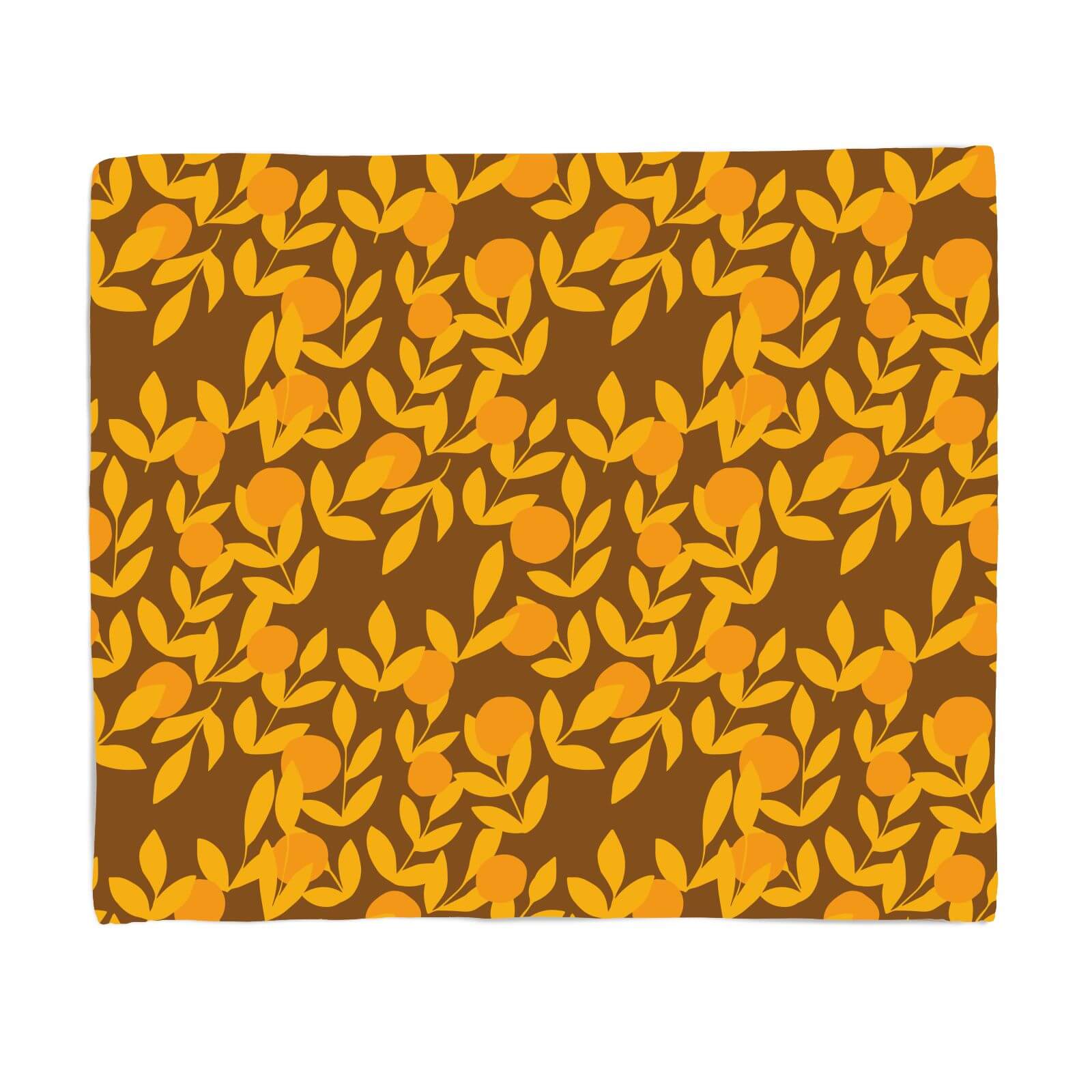 Retro Orange Tree Fleece Blanket - S