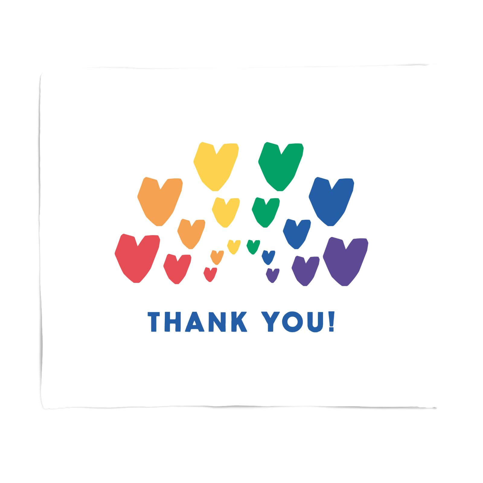 Thank You Rainbow Hearts Fleece Blanket - S