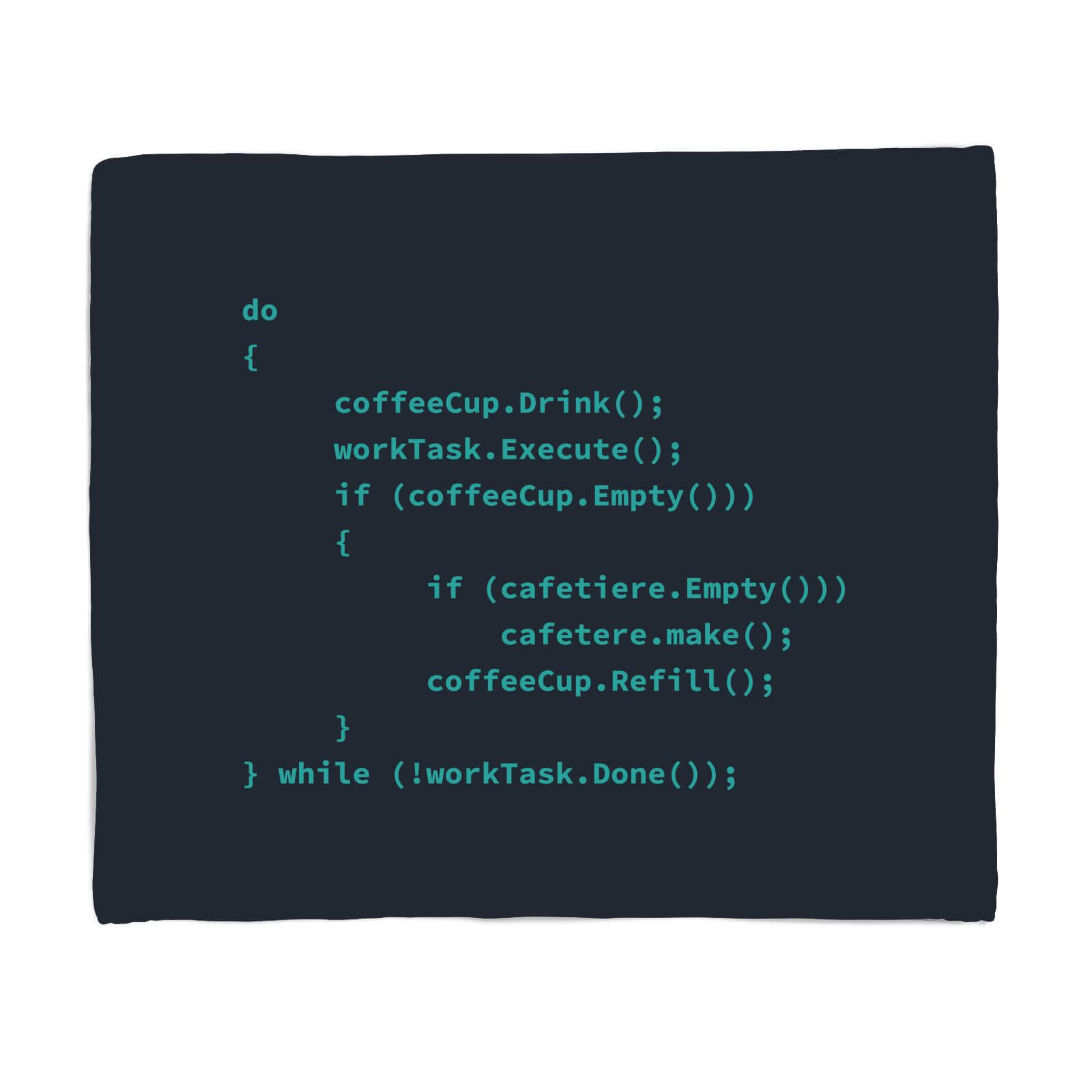 Coffee Code Dark Mode Fleece Blanket - S