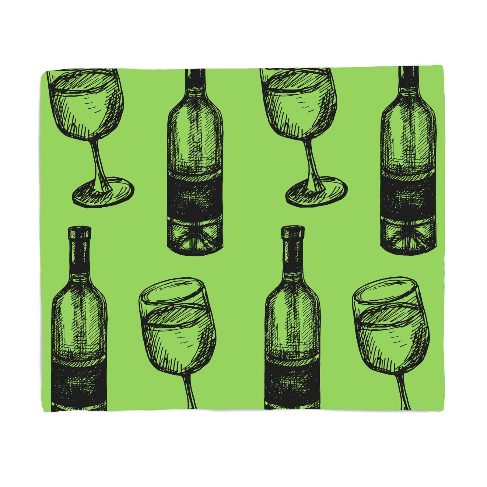 White Wine And Bottle Fleece Blanket - S
