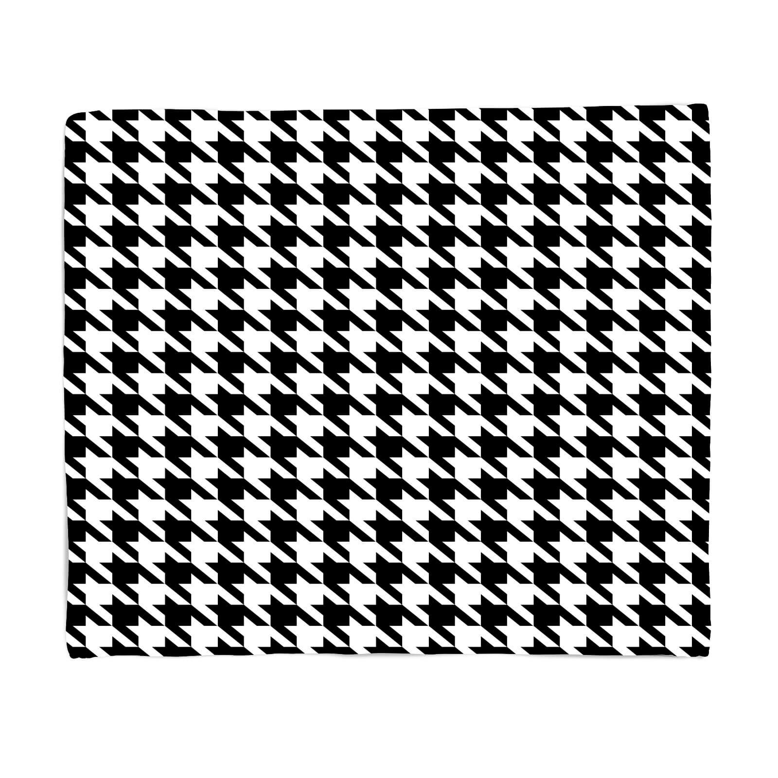 Monochrome Dogtooth Fleece Blanket - S