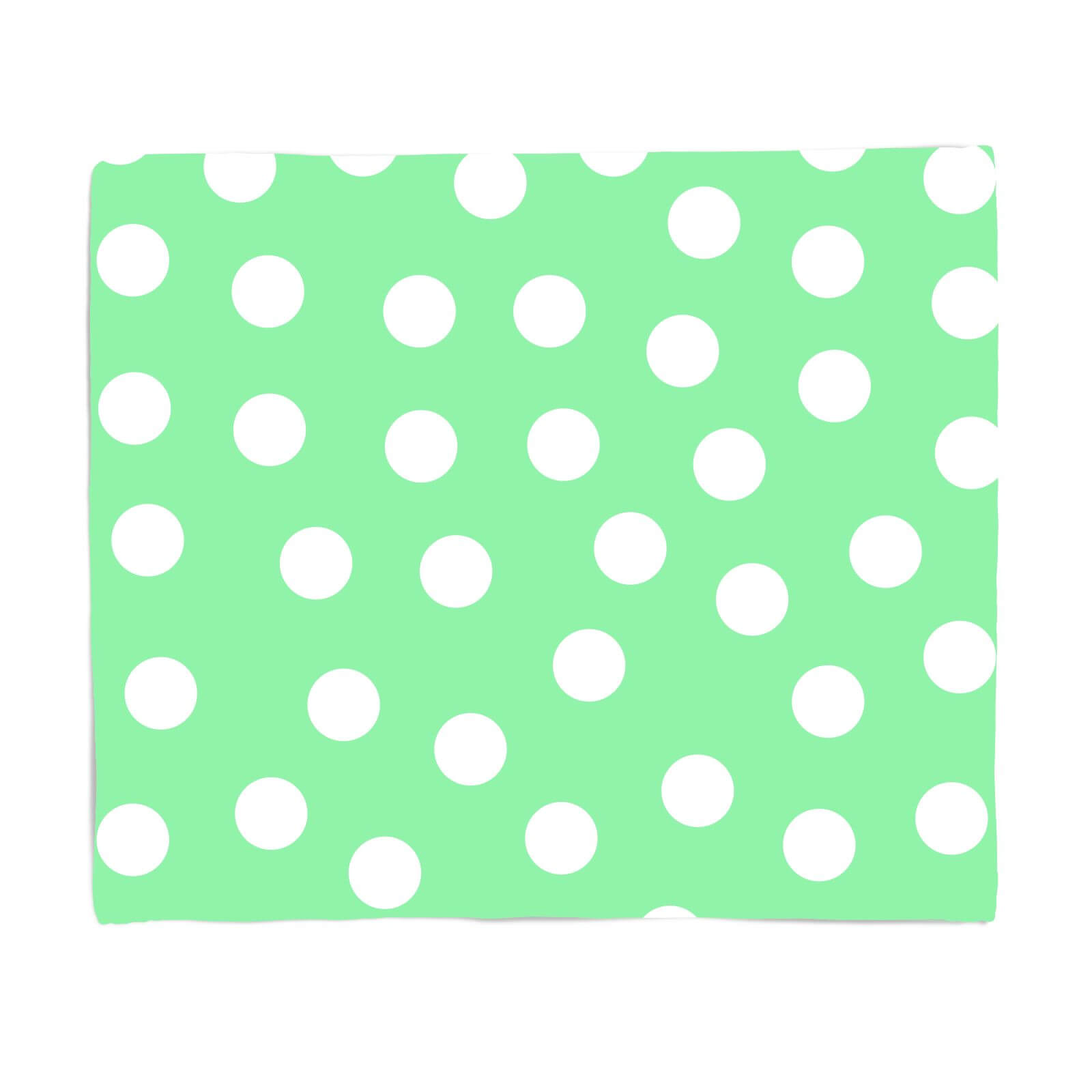 Mint Polka Dots Fleece Blanket - S