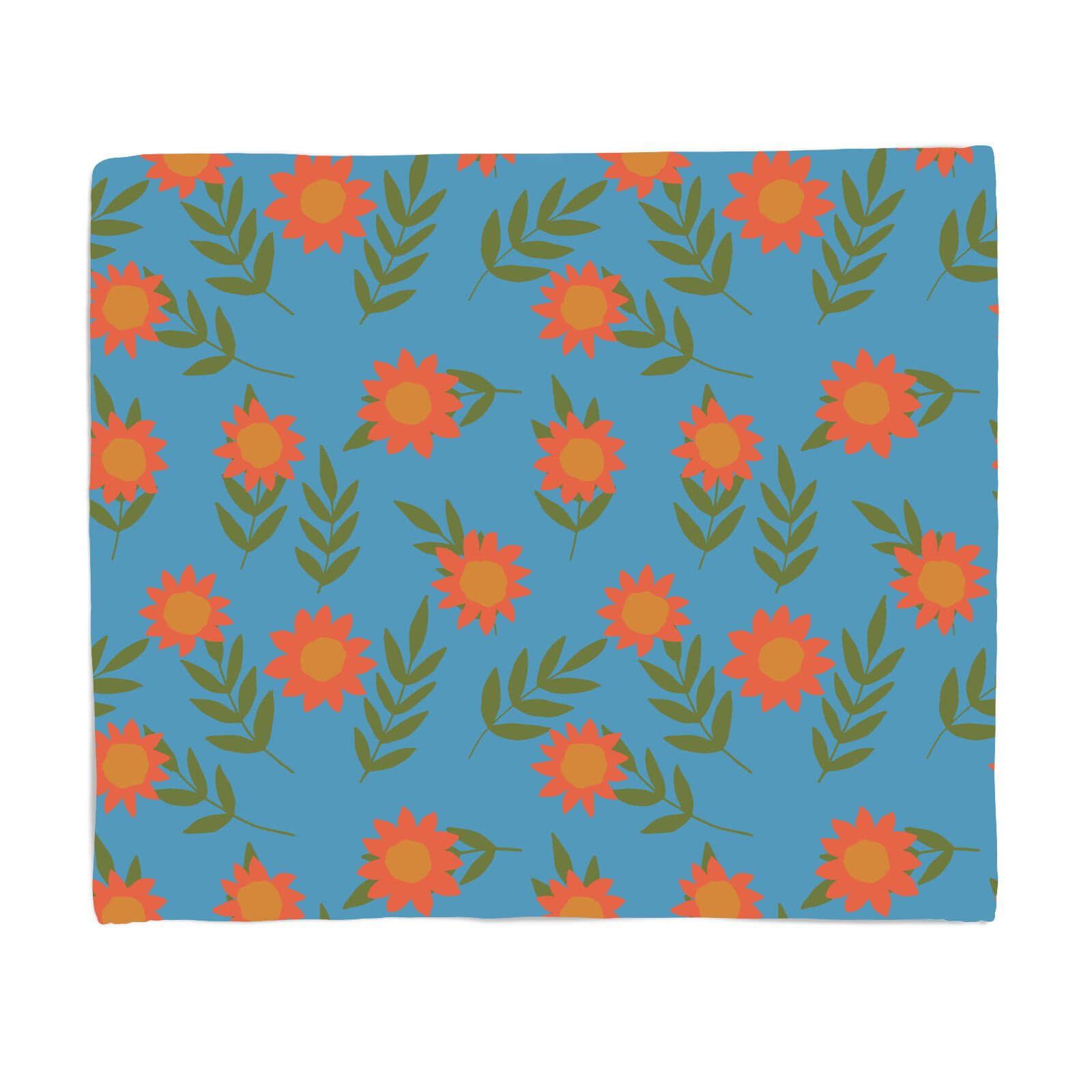 Retro Sunflowers Fleece Blanket - S