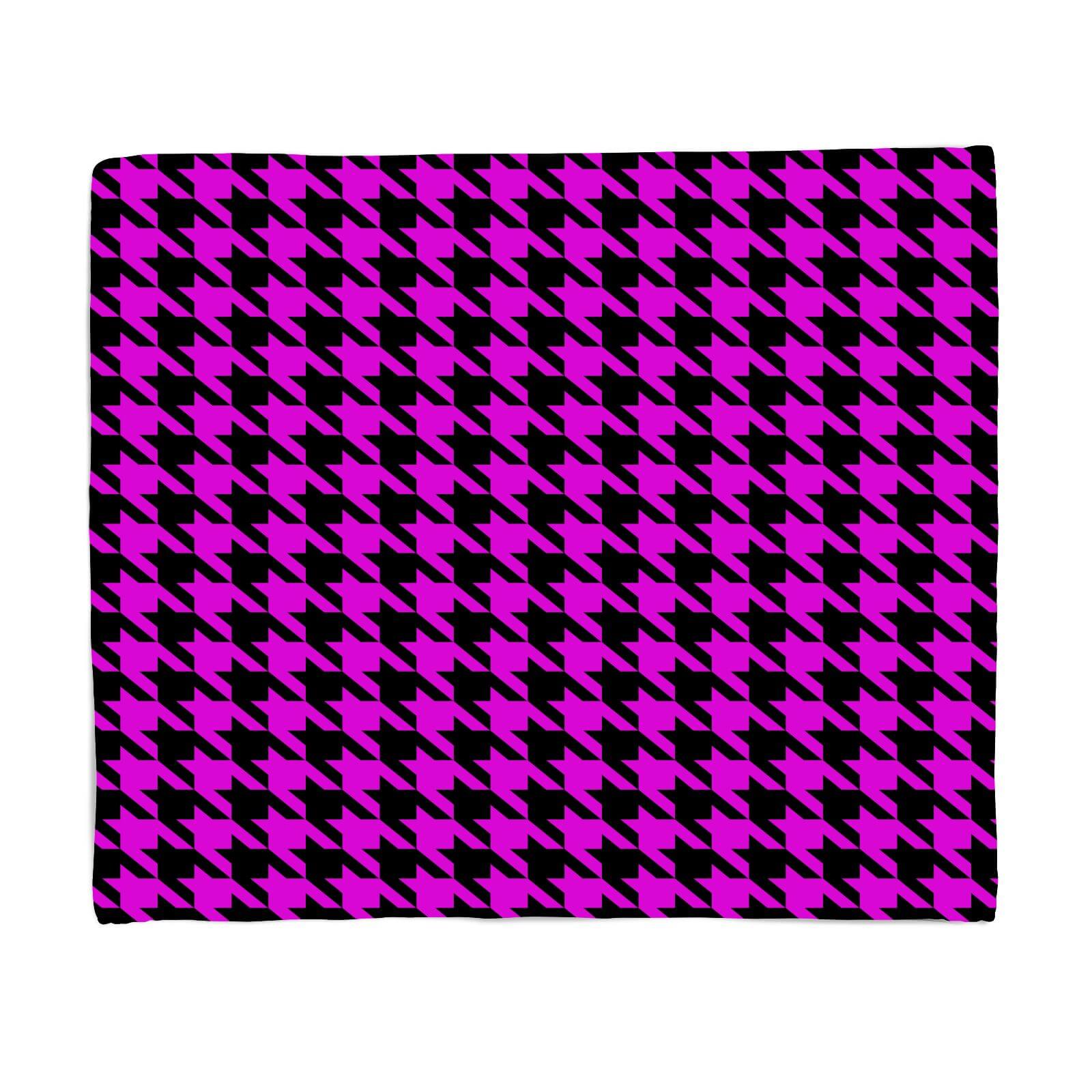 Pink Dogtooth Fleece Blanket - S