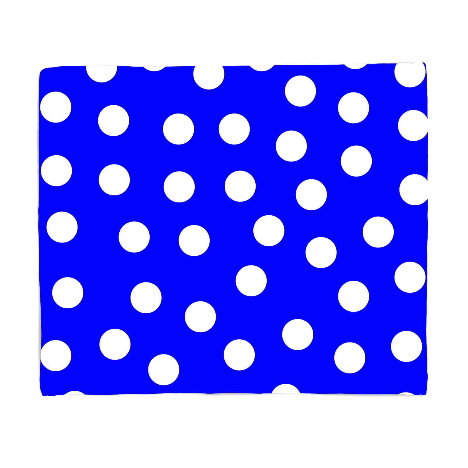 Bright Blue Polka Dots Fleece Blanket - S
