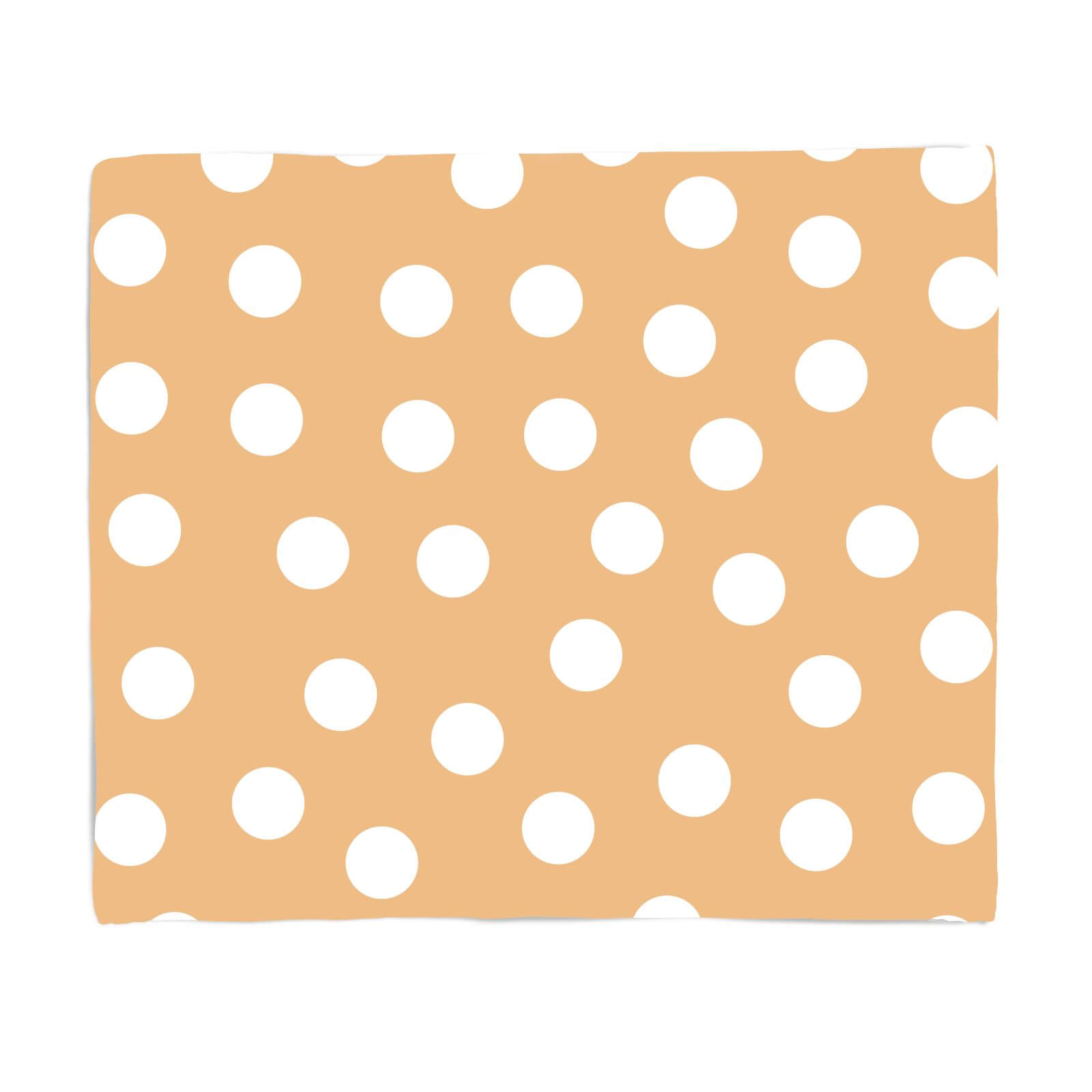 Beige Polka Dots Fleece Blanket - S