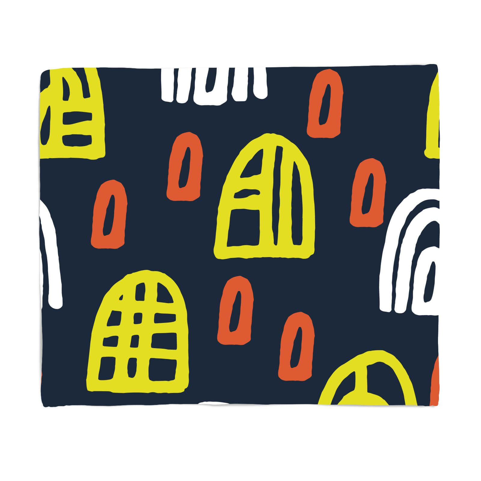 Abstract Tribal Semi Circle Patterns Fleece Blanket - S