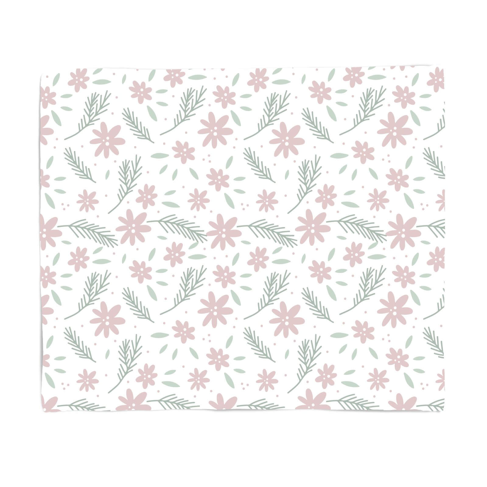 Neutral Floral Fleece Blanket - S