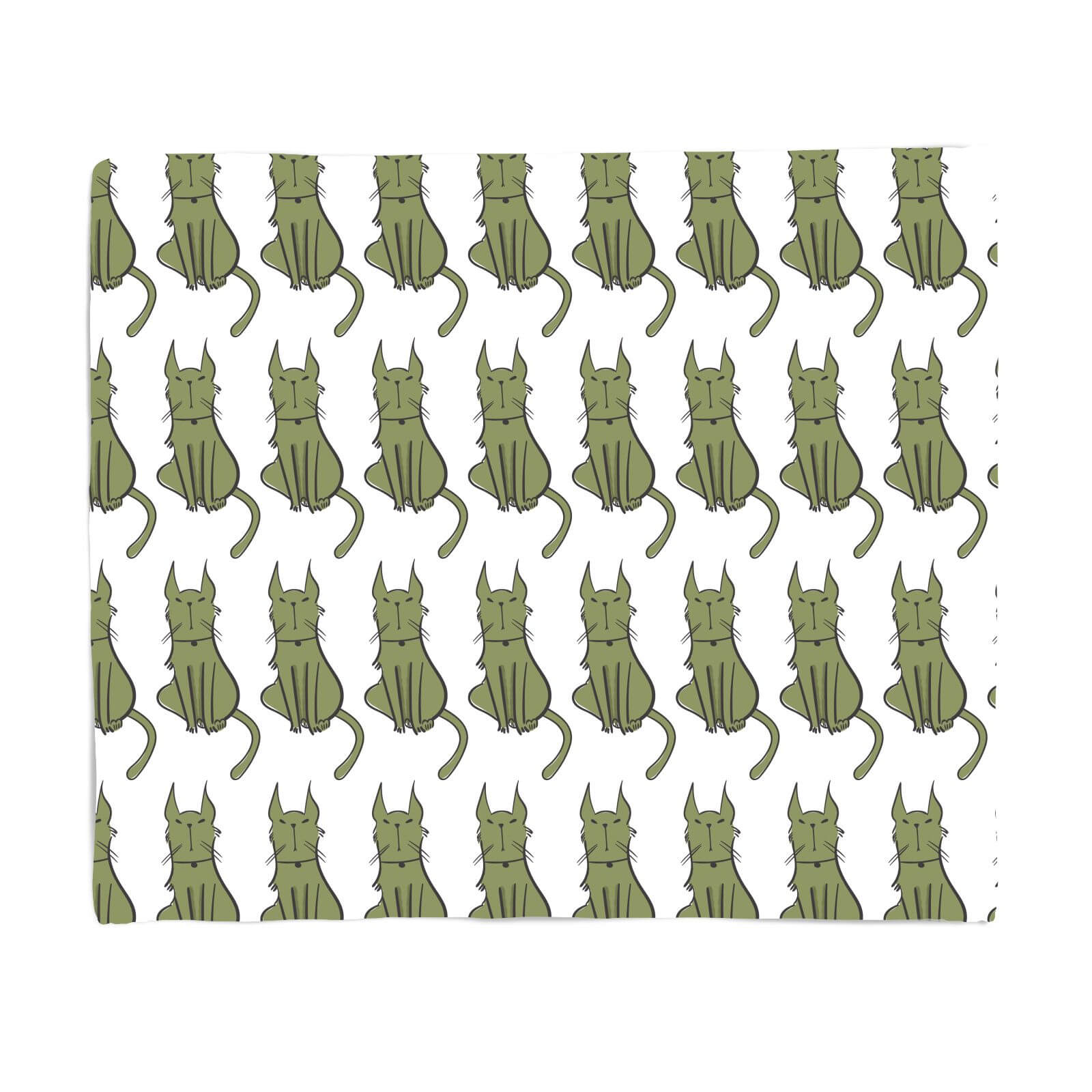 Green Cat Fleece Blanket - S