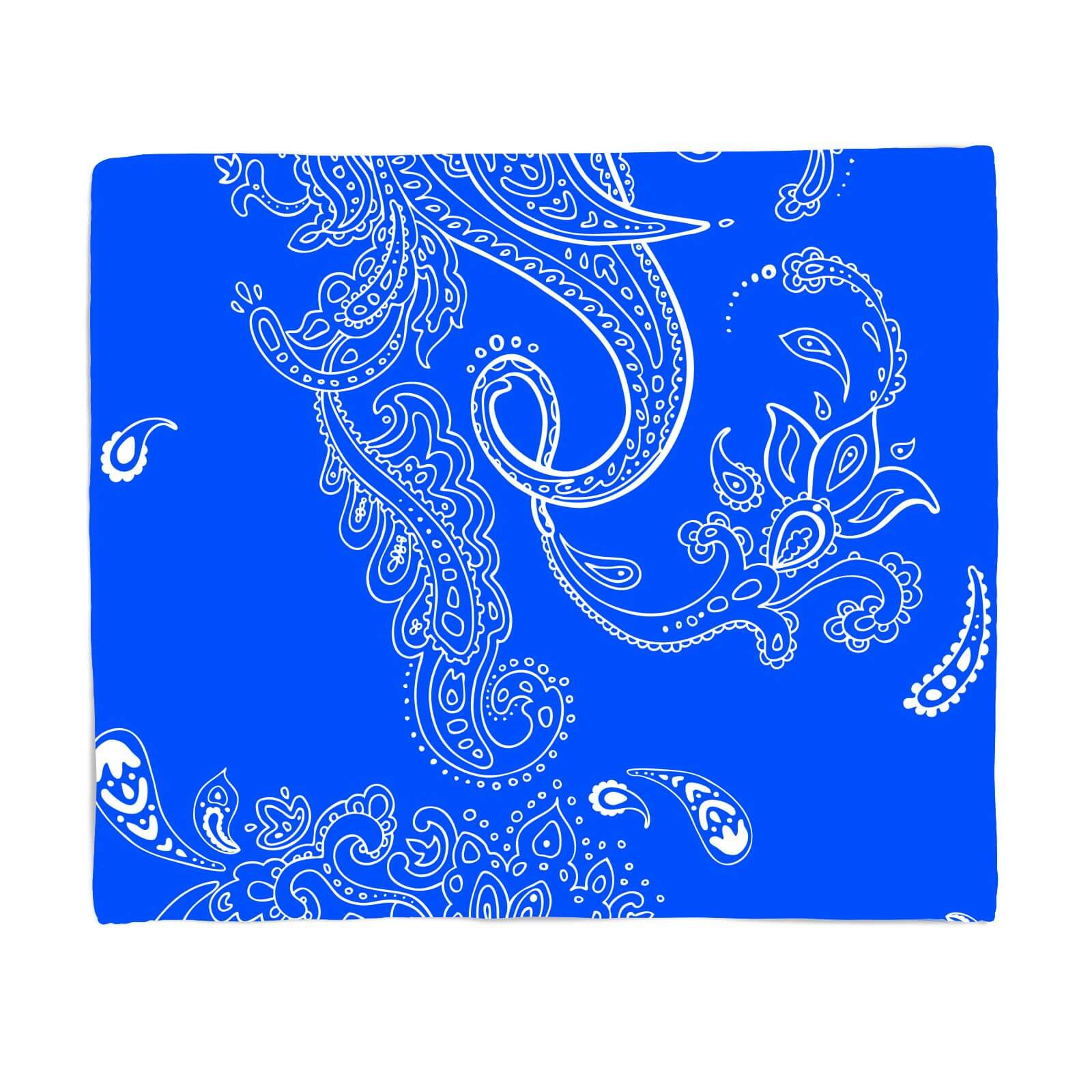 Bright Blue Paisley Fleece Blanket - S