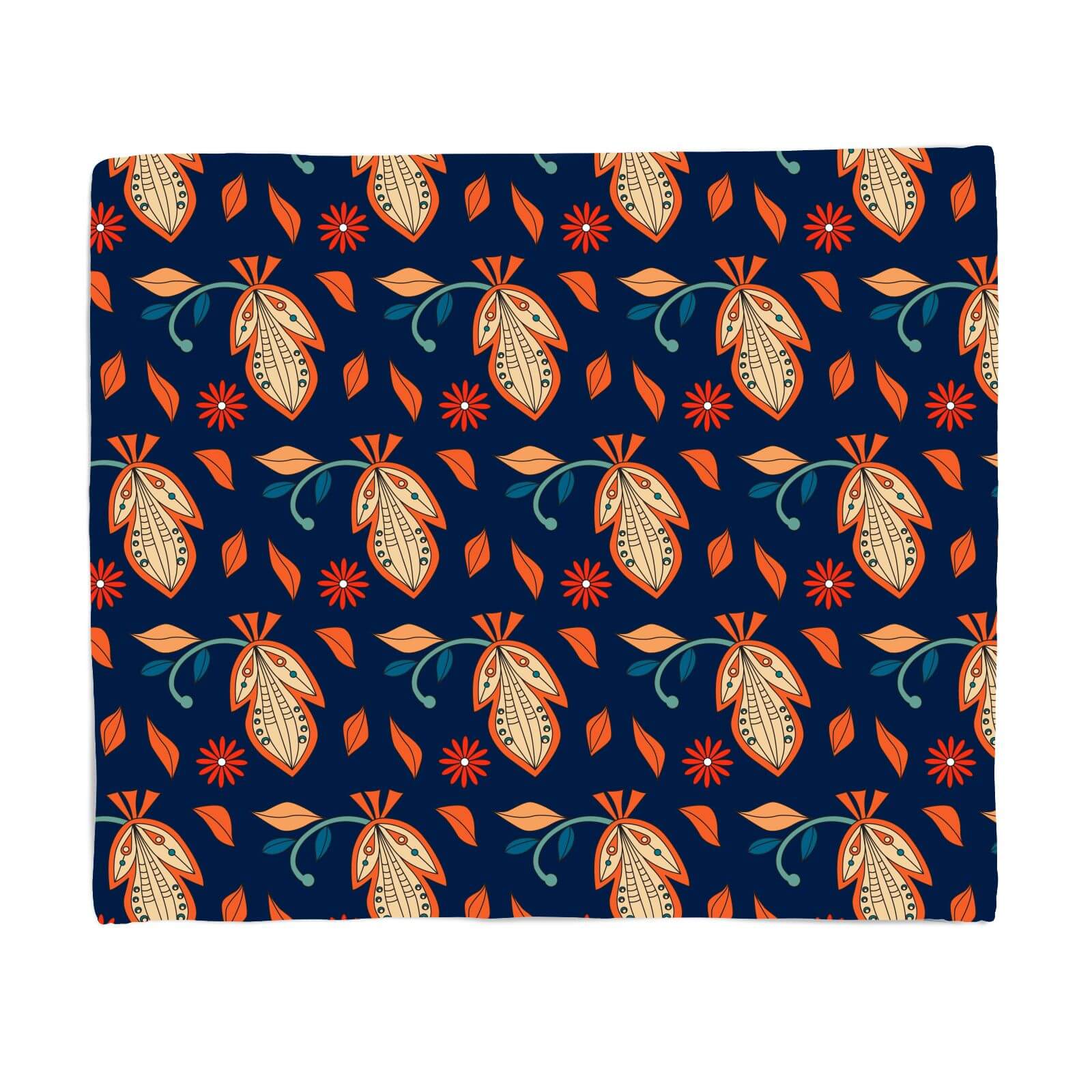 Retro Florals Fleece Blanket - S