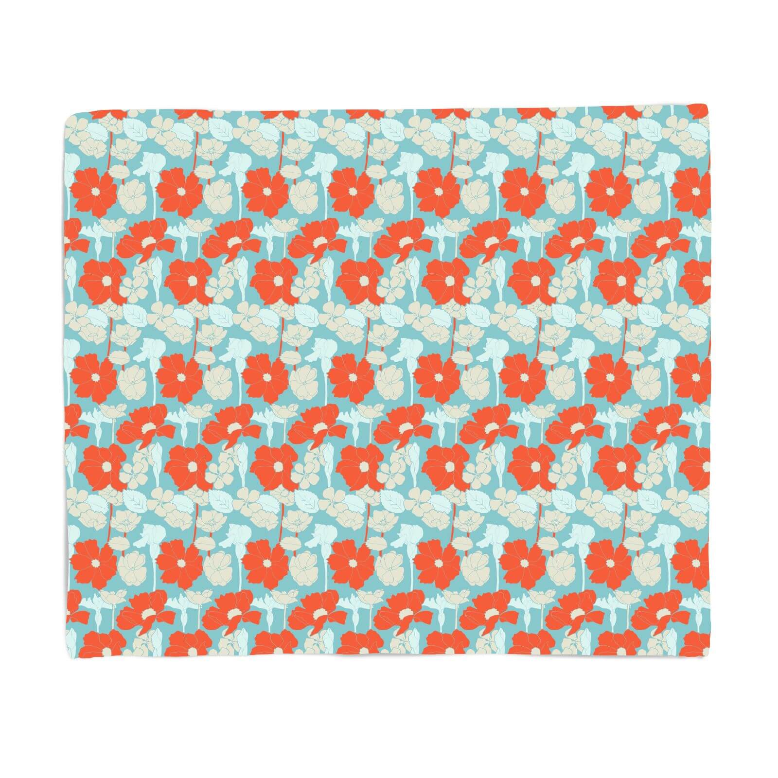 Bright 60s Flower Fleece Blanket - S