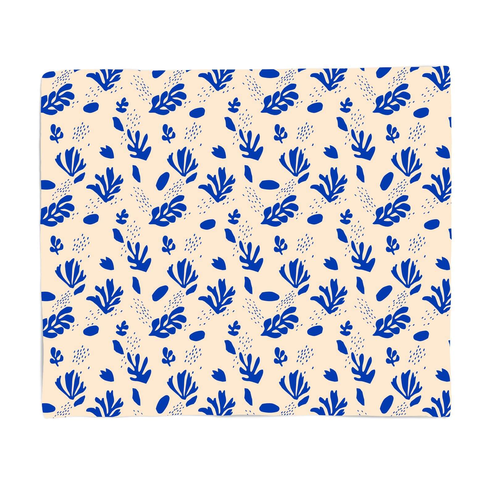 Nude Tone Leaves Fleece Blanket - S