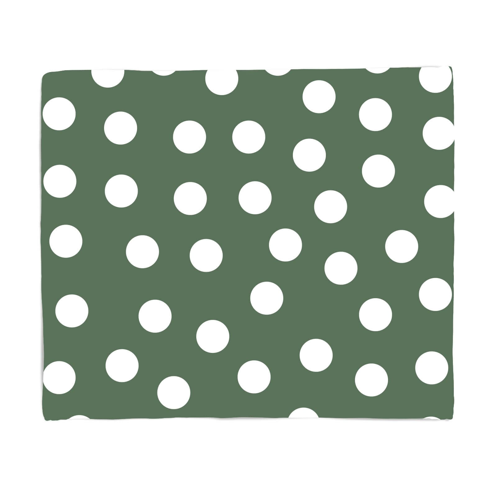 Khaki Polka Dots Fleece Blanket - S