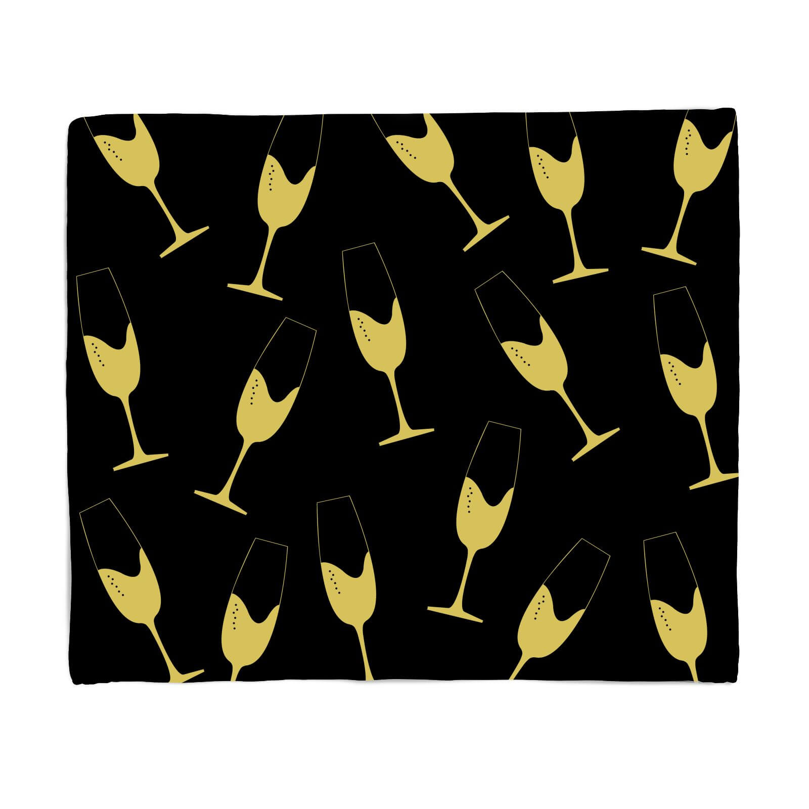 Champagne Glasses Fleece Blanket - S