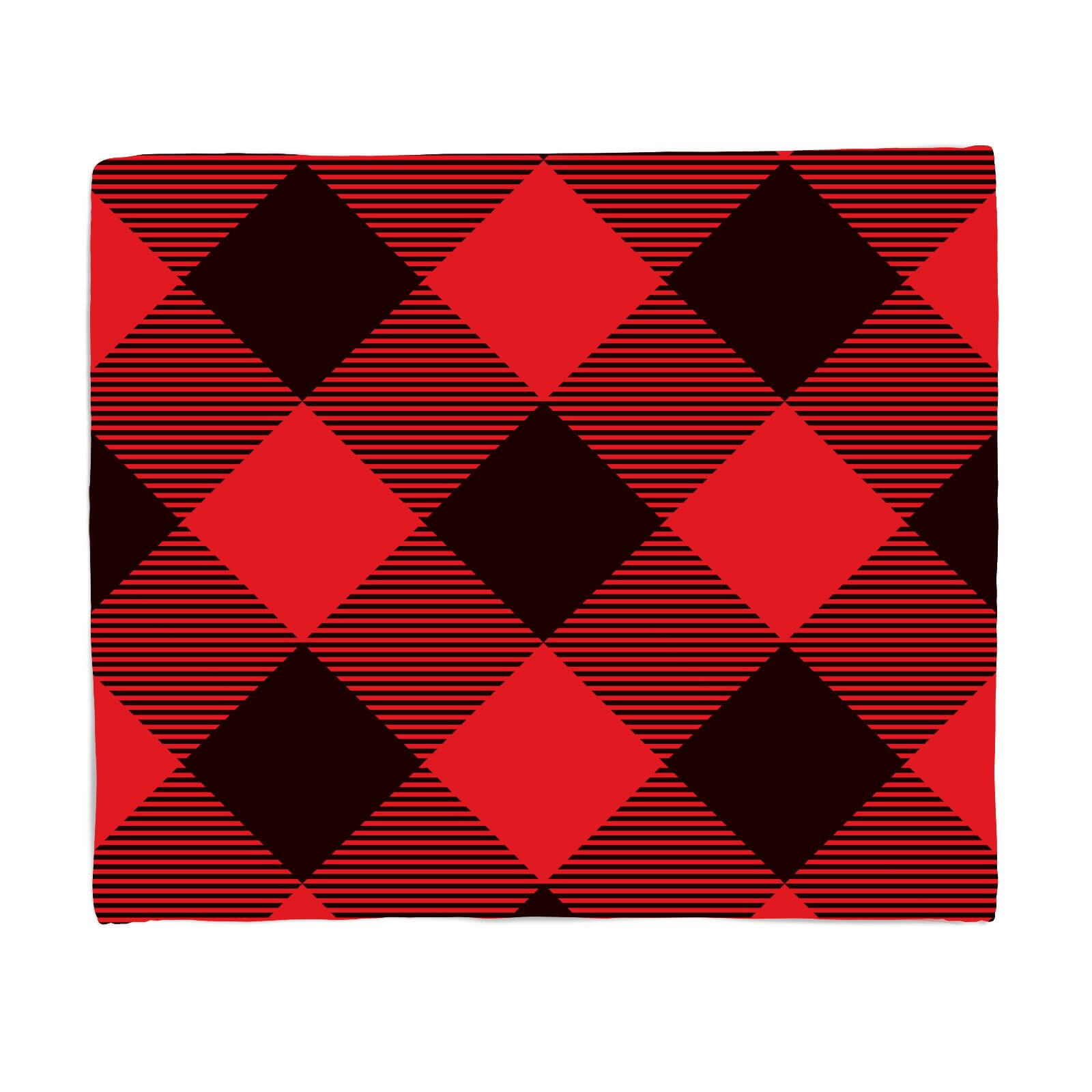 Red & Black Cross Tartan Fleece Blanket - S