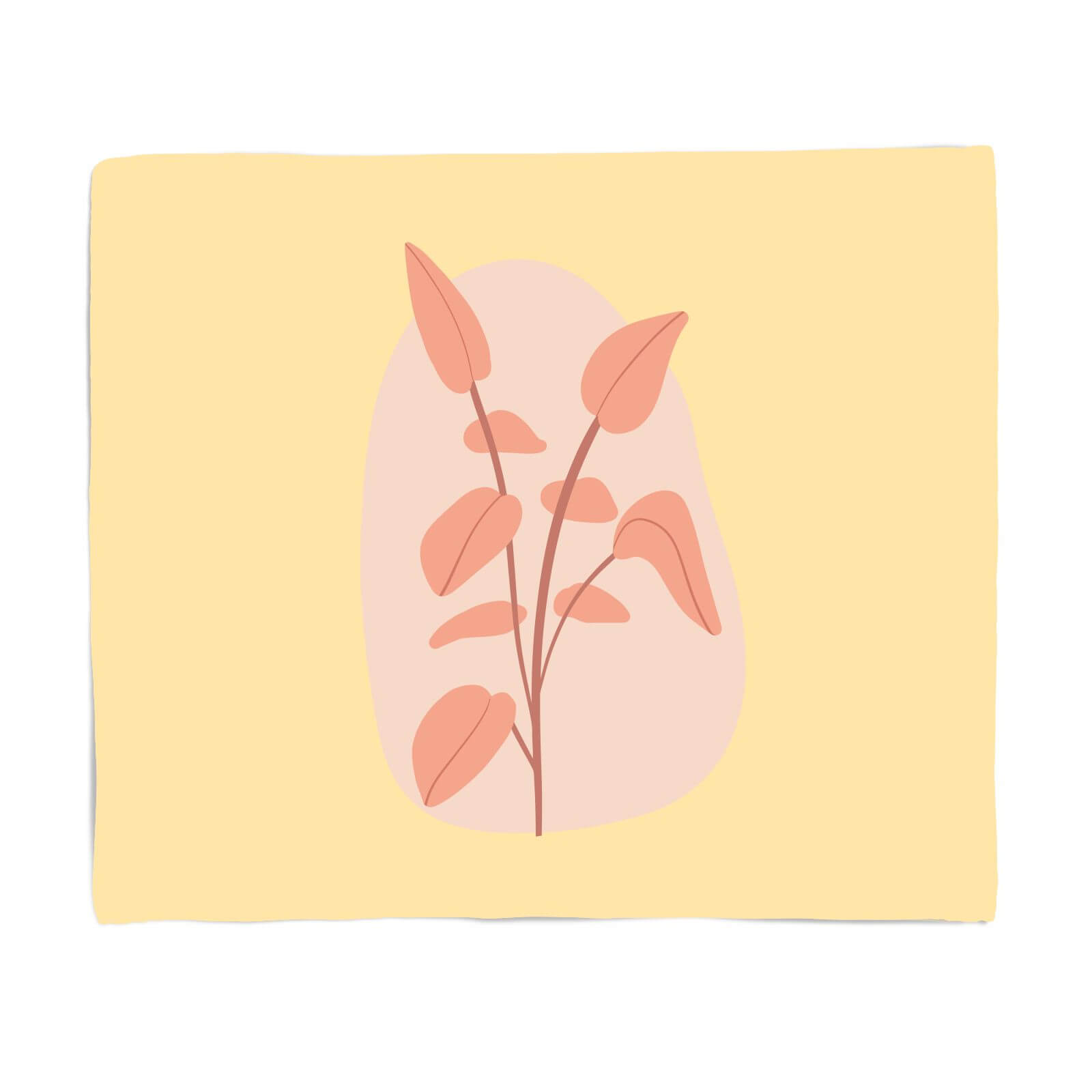 Stalk And Leaves Fleece Blanket - S