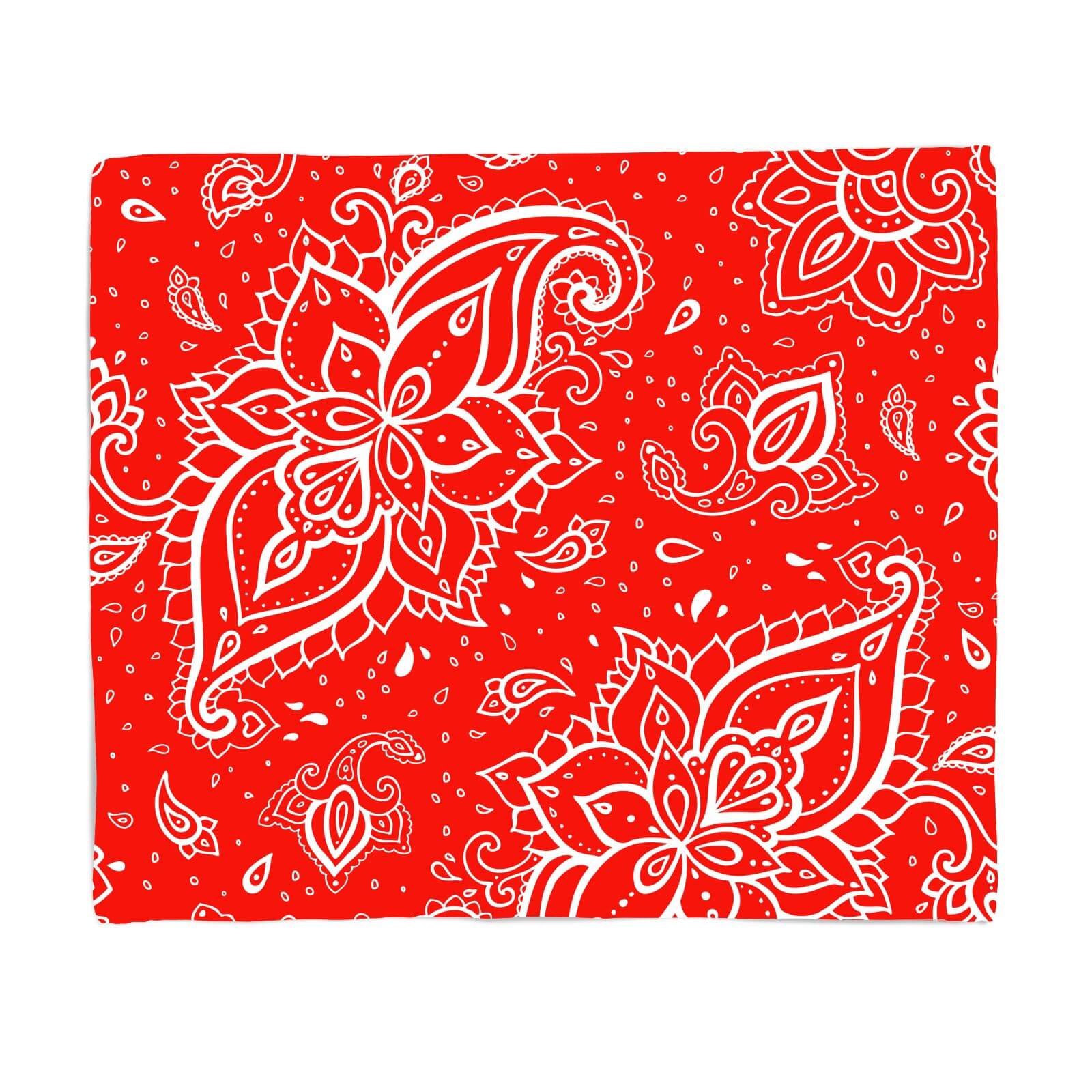 Red Paisley Fleece Blanket - S