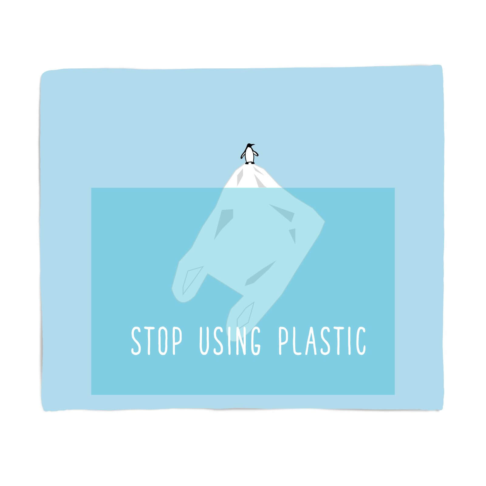 Stop Using Plastic Penguin Fleece Blanket - S
