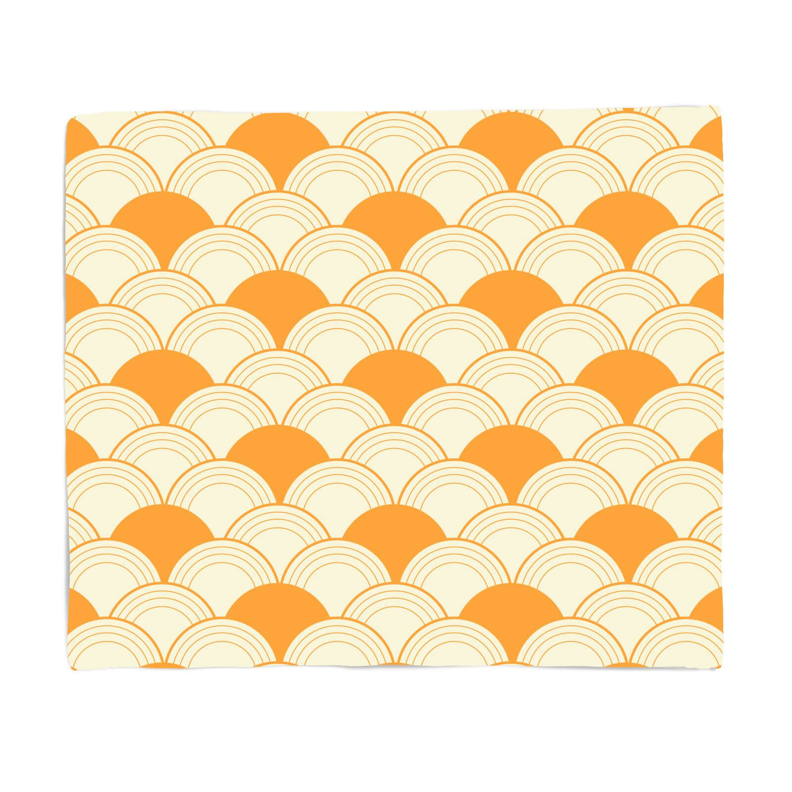 Chinese Fan Pattern Fleece Blanket - S