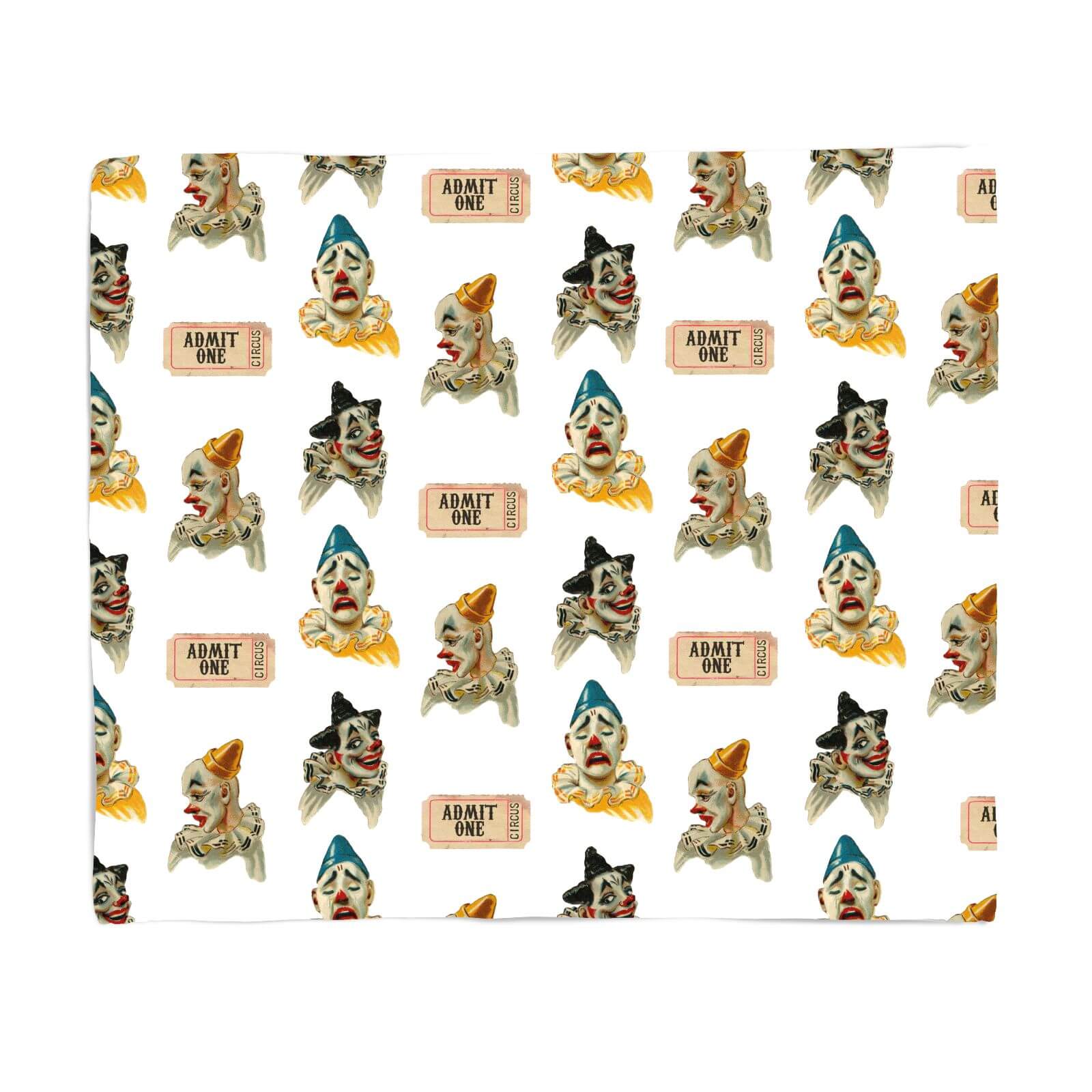 Circus Clown Pattern Fleece Blanket - S