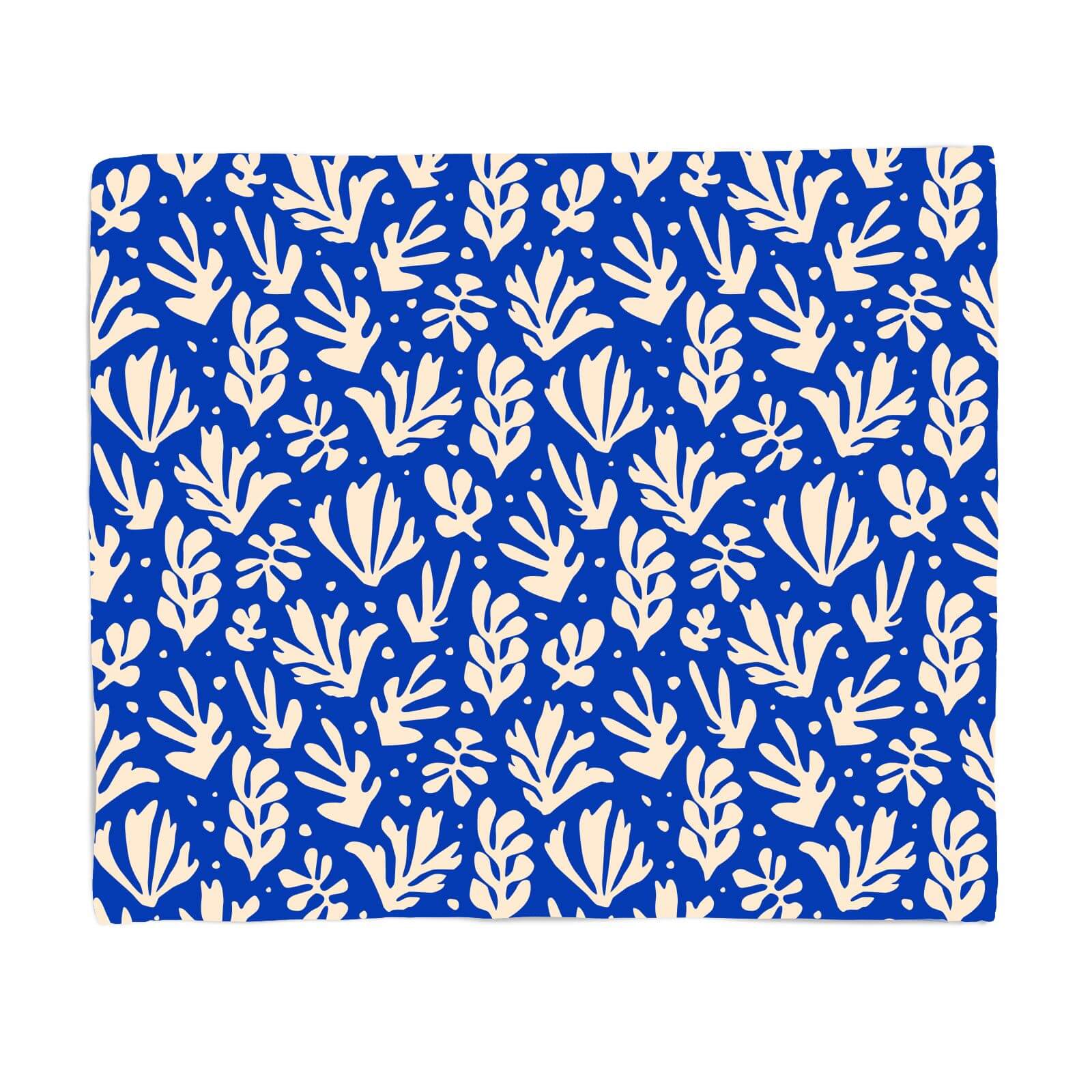Cool Tone Leaves Fleece Blanket - S