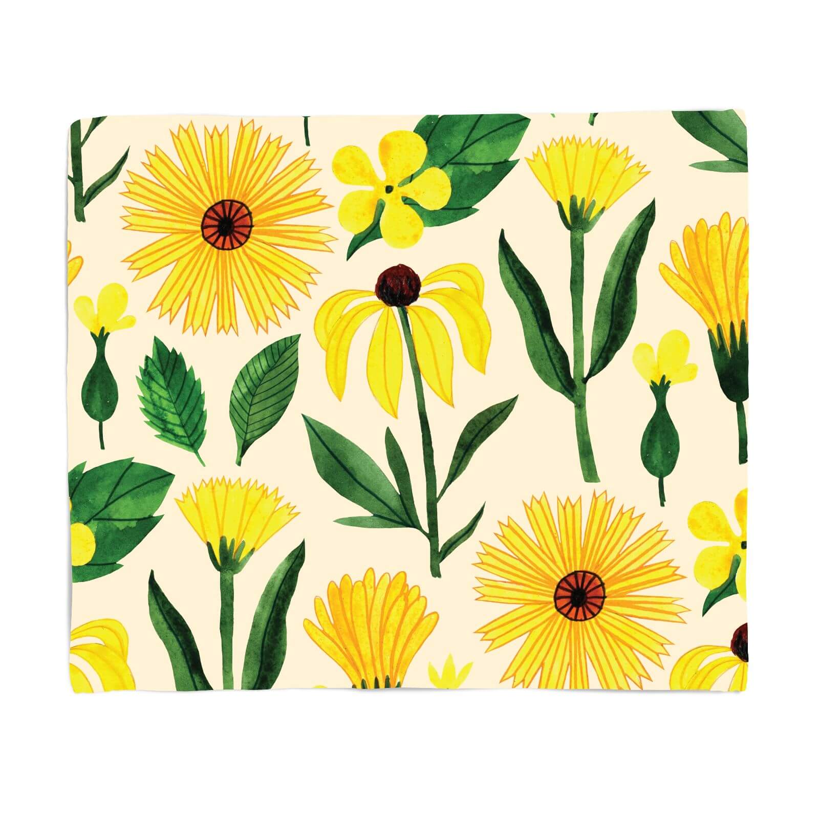Retro Mellow Flowers Fleece Blanket - S