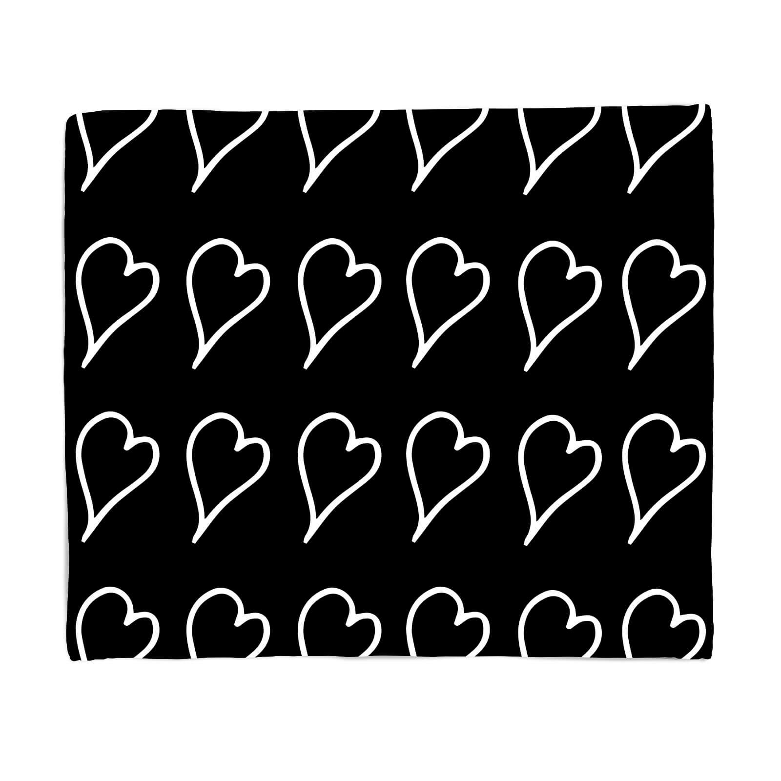 Scribbled Hearts Fleece Blanket - S