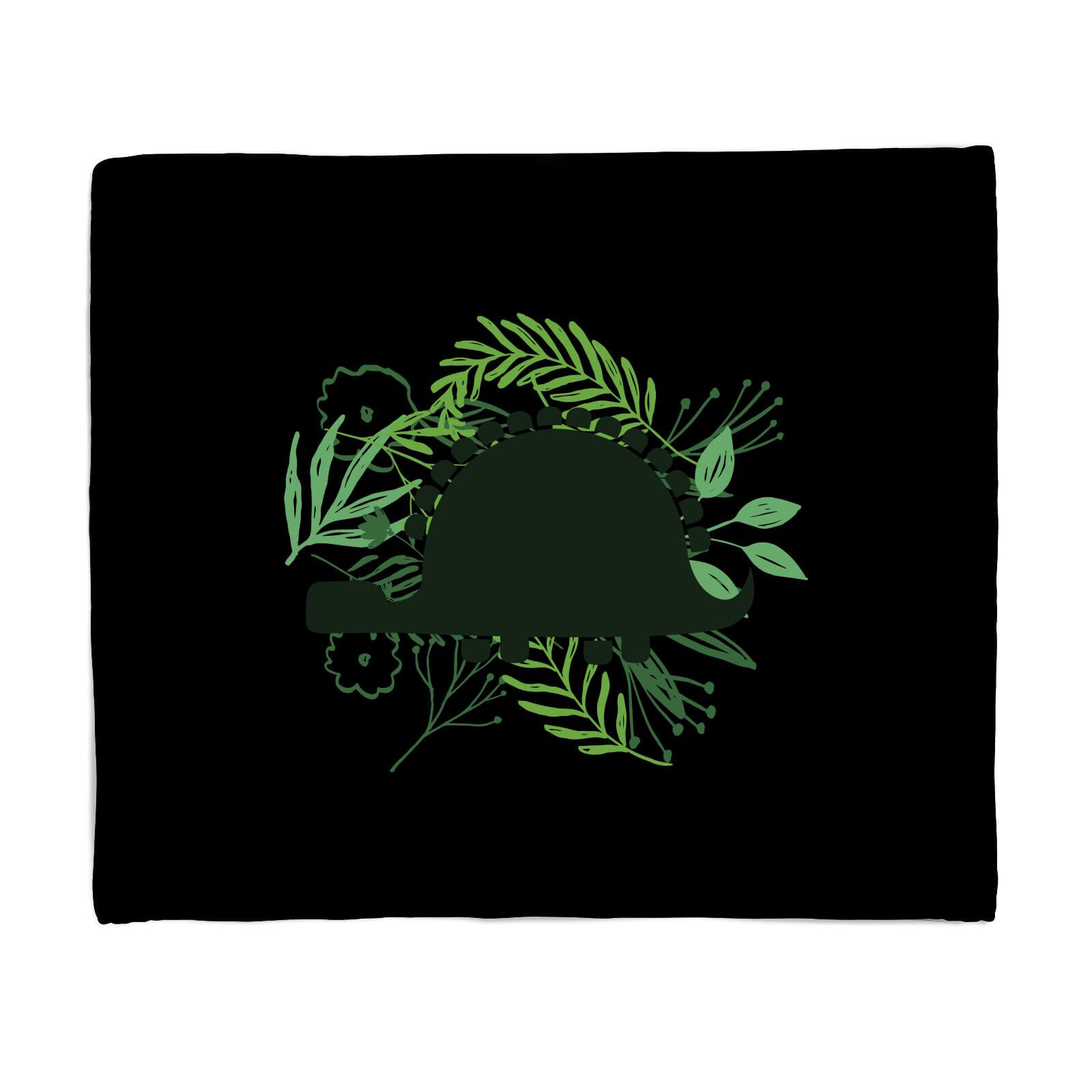 Stegosaurus Silhouette Foliage Fleece Blanket - S