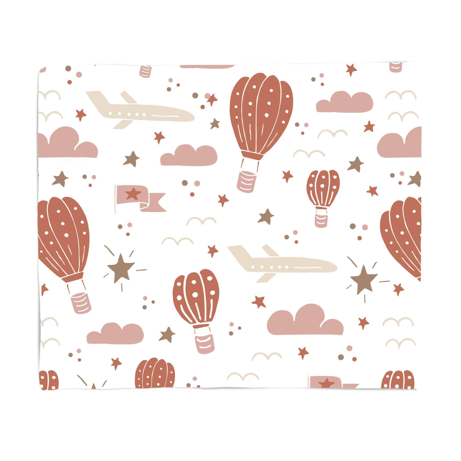 Earth Toned Kids Pattern Fleece Blanket - S