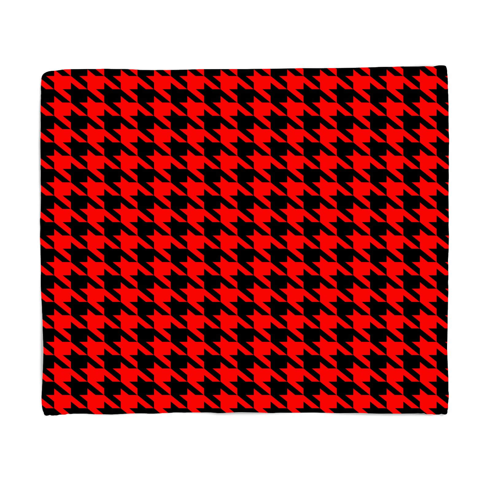 Red Dogtooth Fleece Blanket - S