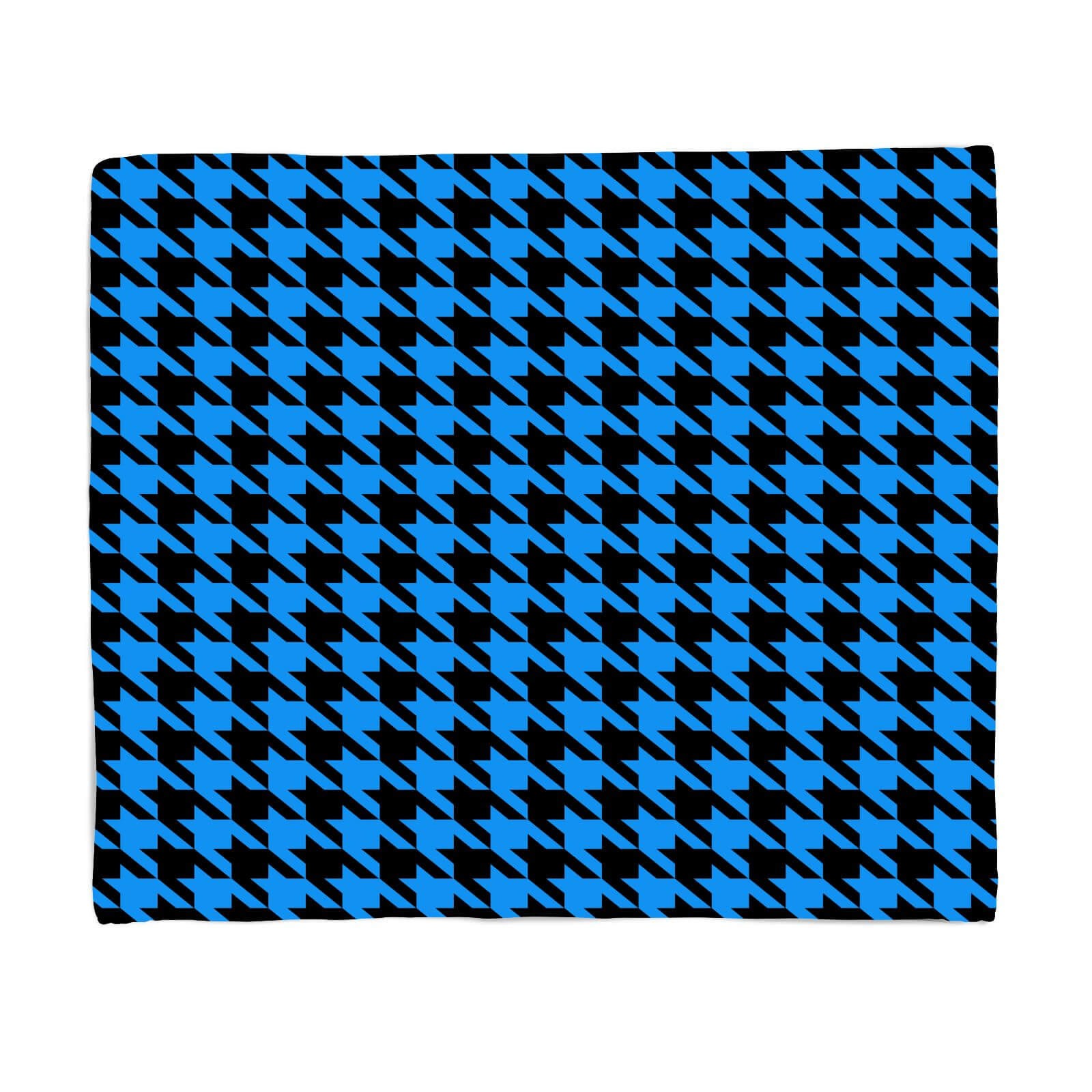 Sky Blue Dogtooth Fleece Blanket - S