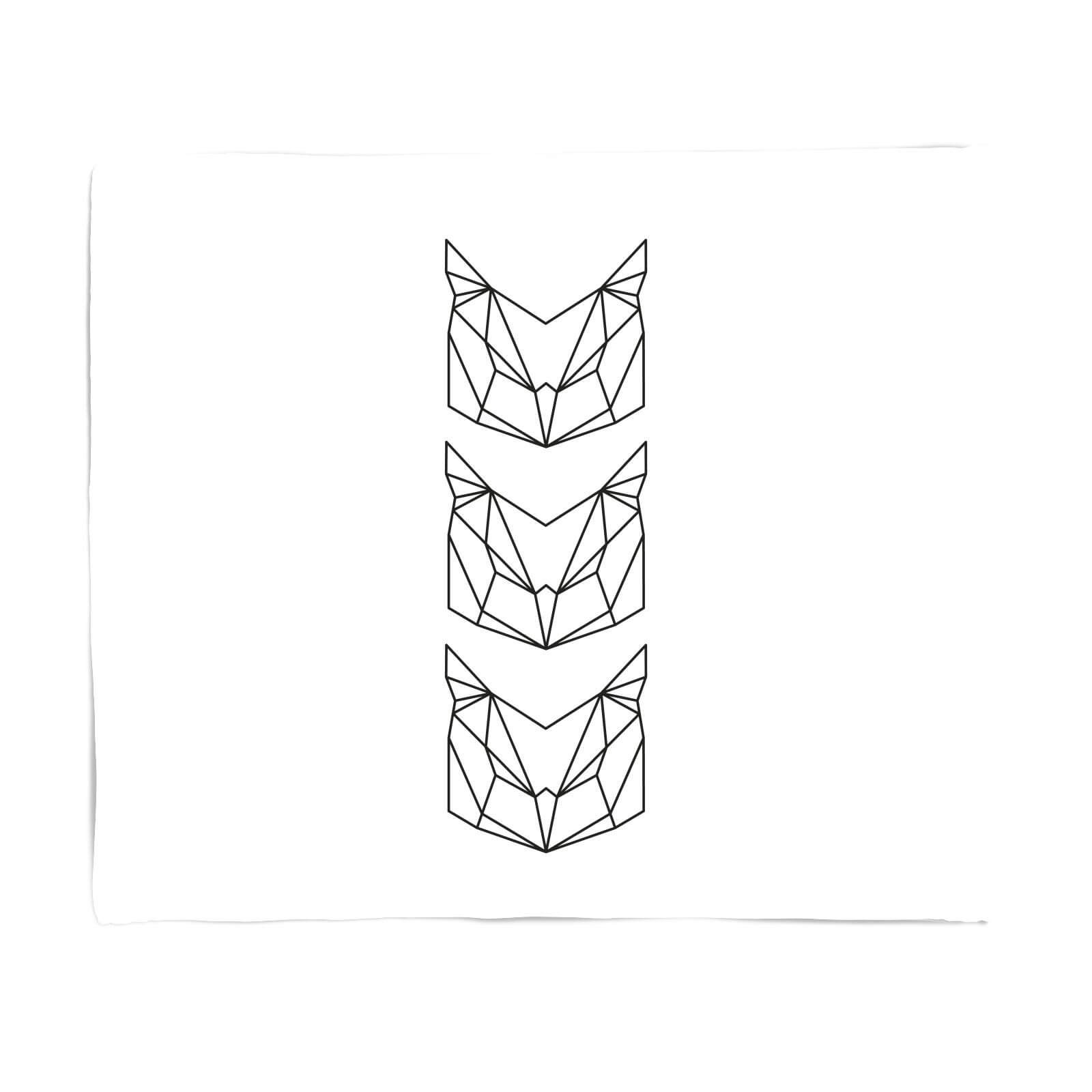 Three Geometric Owls Fleece Blanket - S