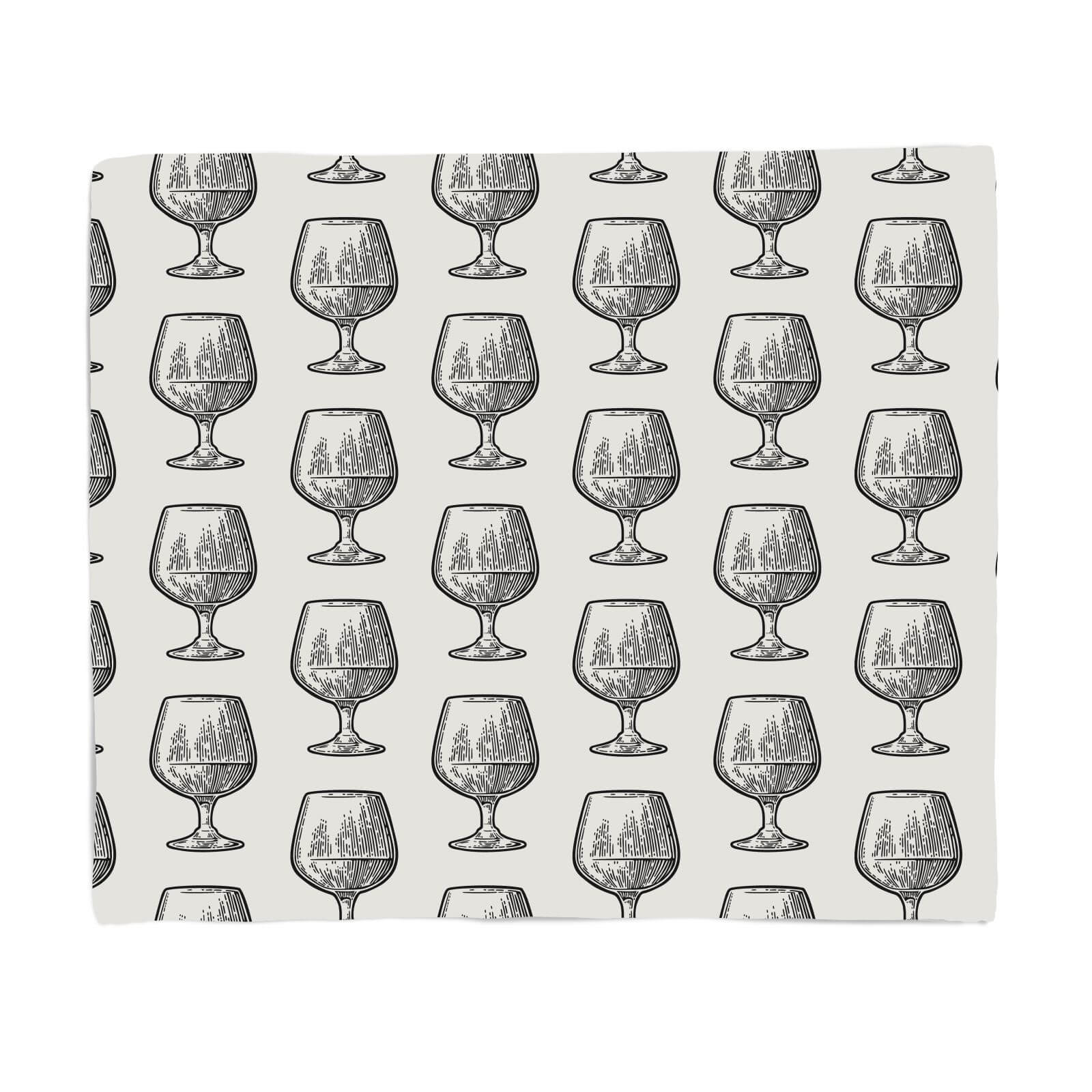 Whisky Glass Pattern Fleece Blanket - S
