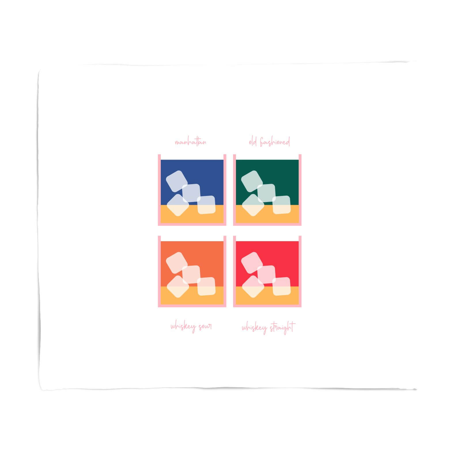 Whiskey Cocktails Fleece Blanket - S