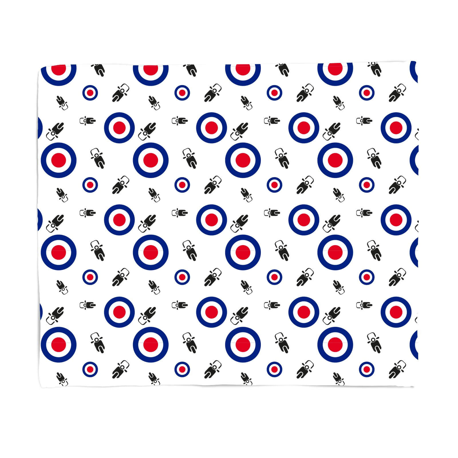 Moped Mod Pattern Fleece Blanket - S