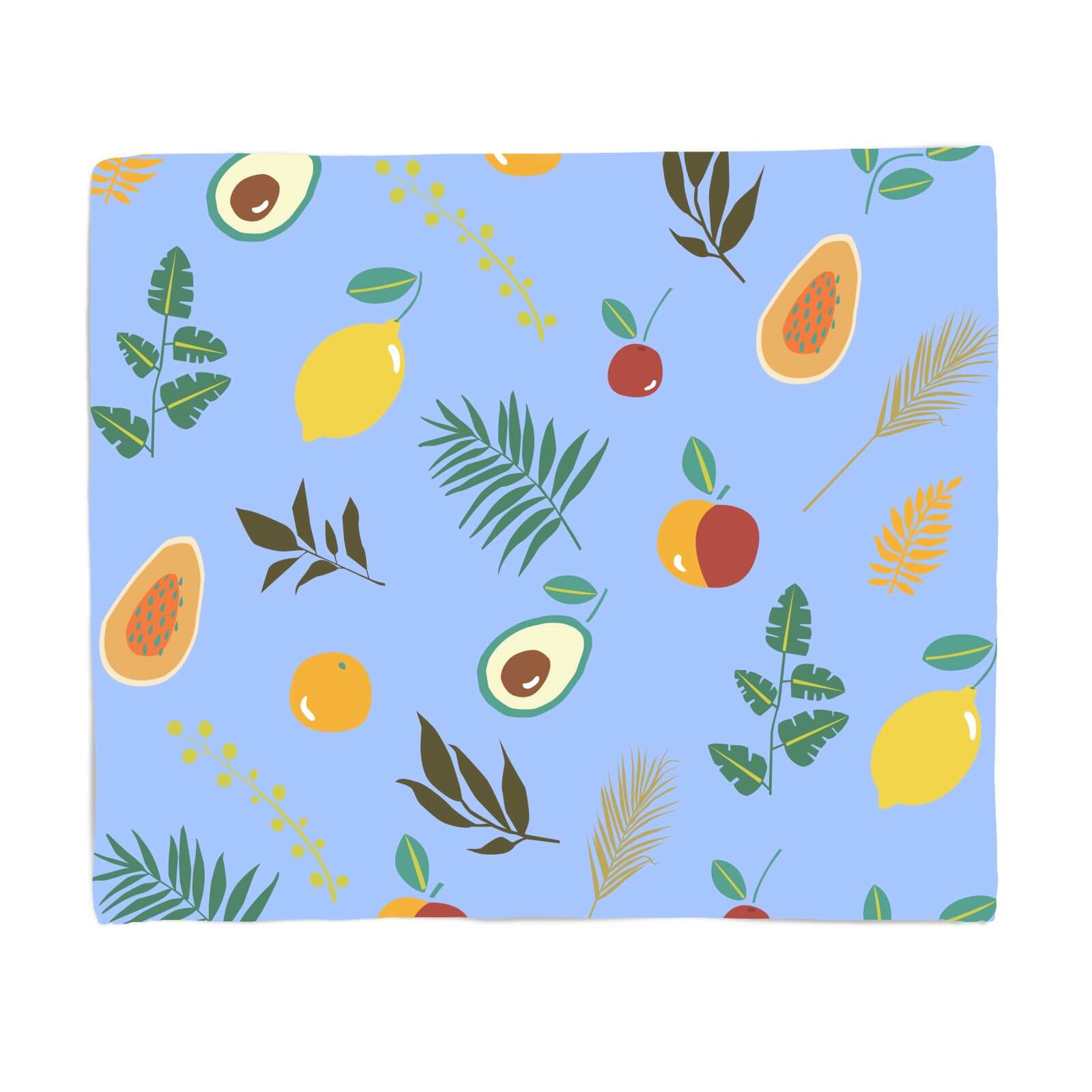 Leaves And Fruit Fleece Blanket - S