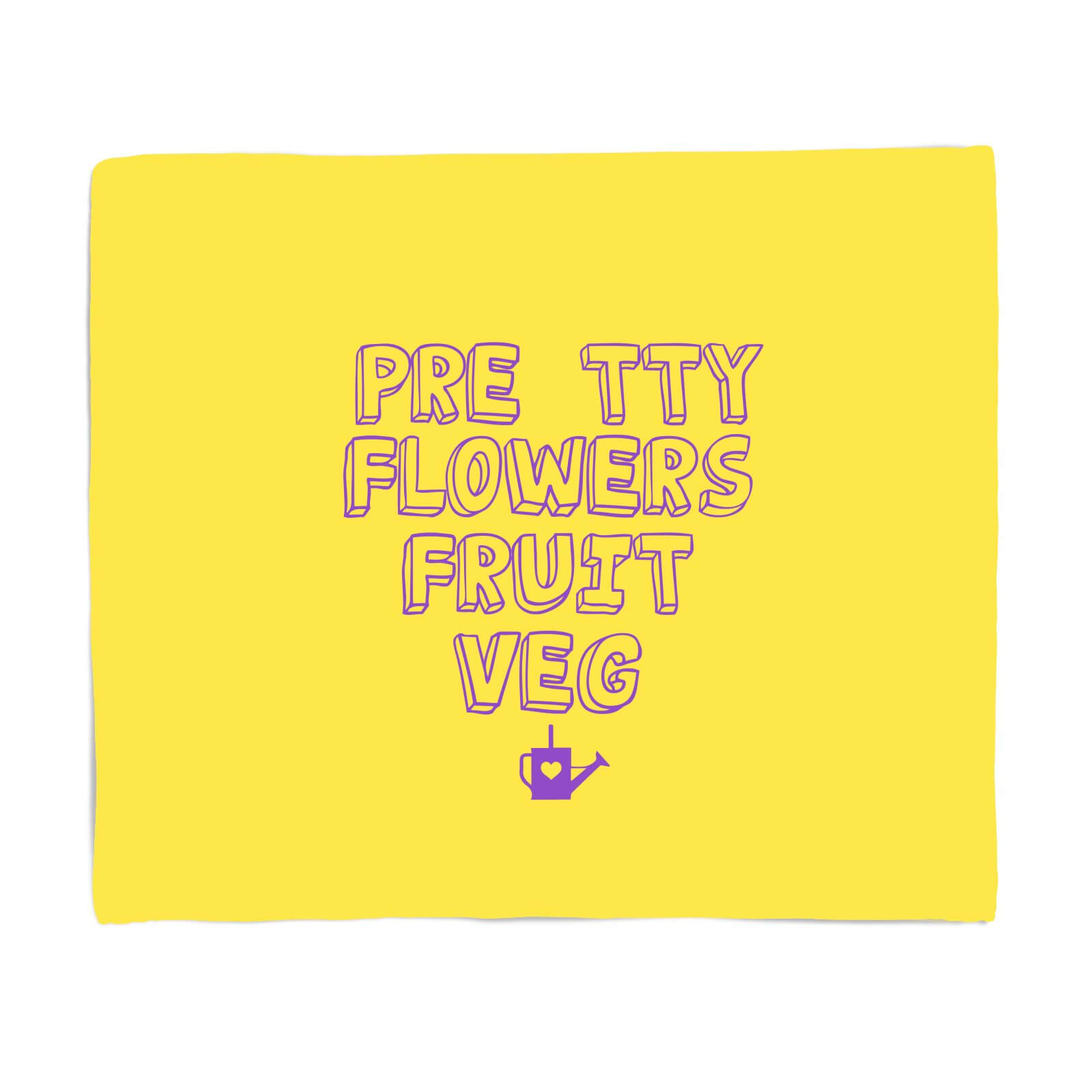 Pretty Flowers Fruit Veg Fleece Blanket - S