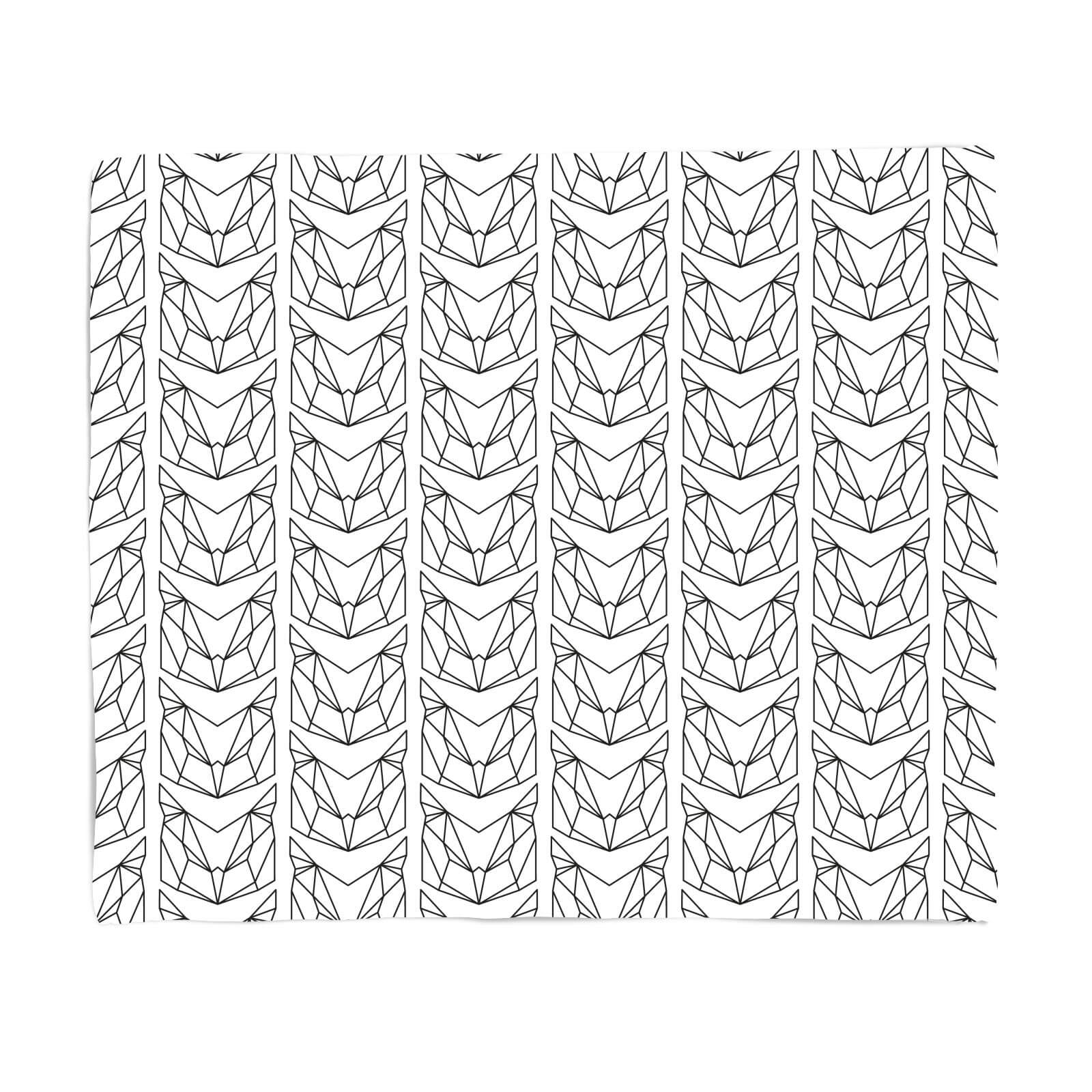 Black Geometric Owls Fleece Blanket - S
